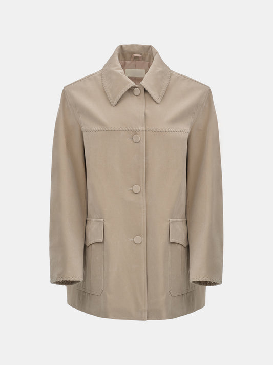 Idaho Suede Effect Jacket, Beige