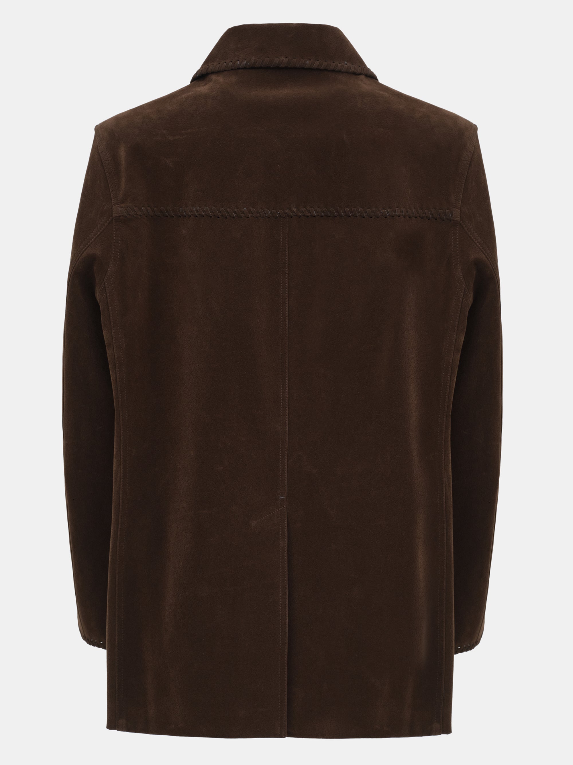 Suede Effect Single Jacket, Brown
