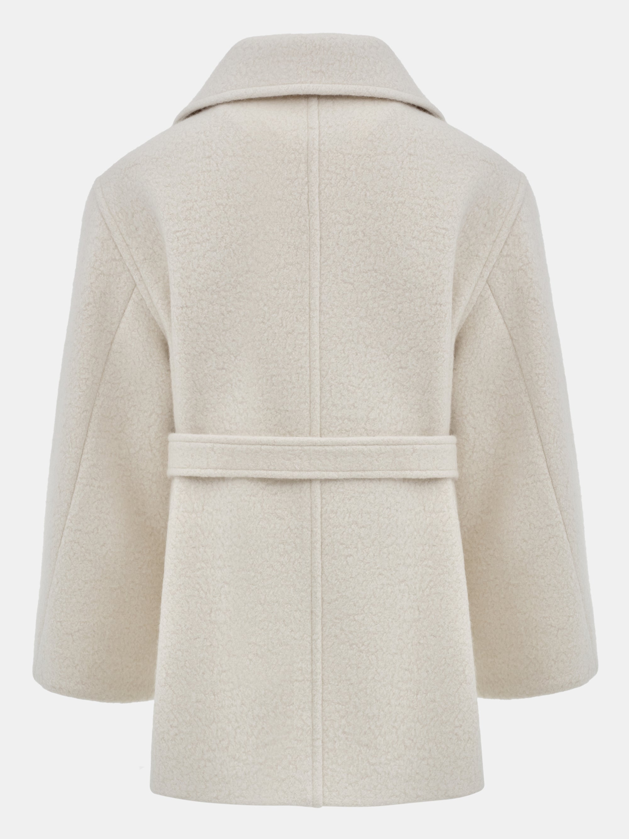 High Neck Short Peacoat, Ivory
