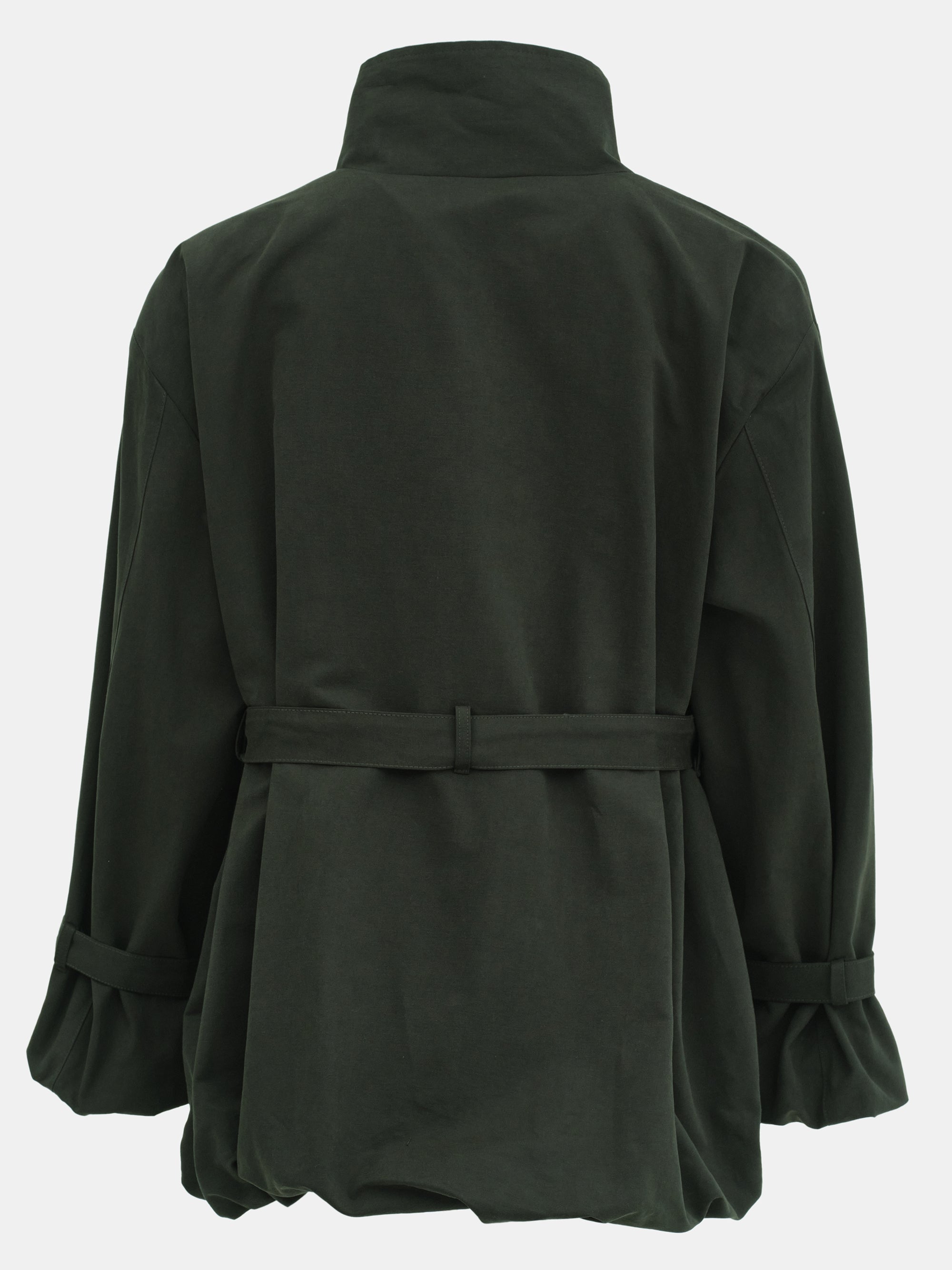 Balloon Short Trench Jacket, Olive