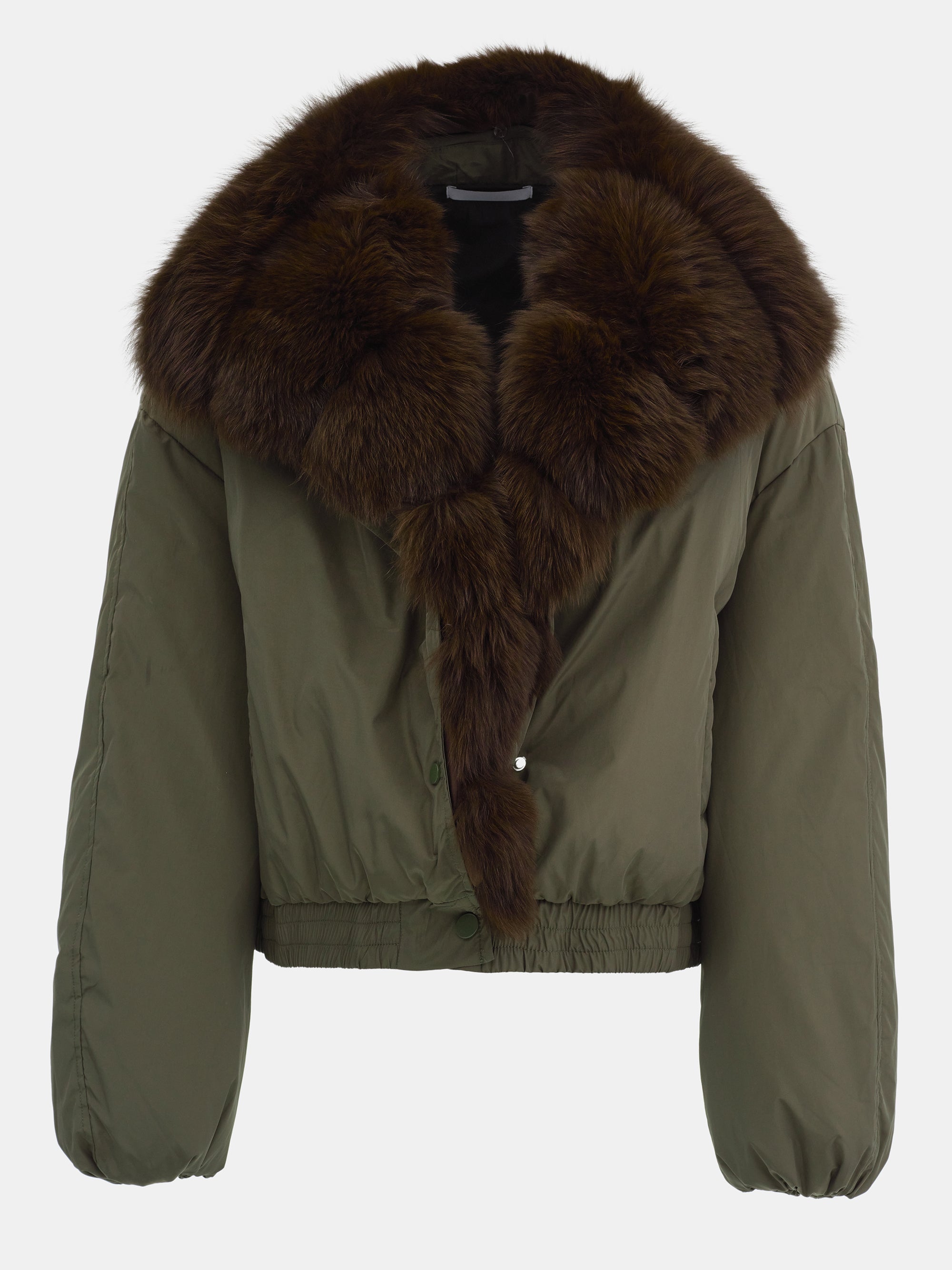 Fur Collar Down Jacket, Khaki