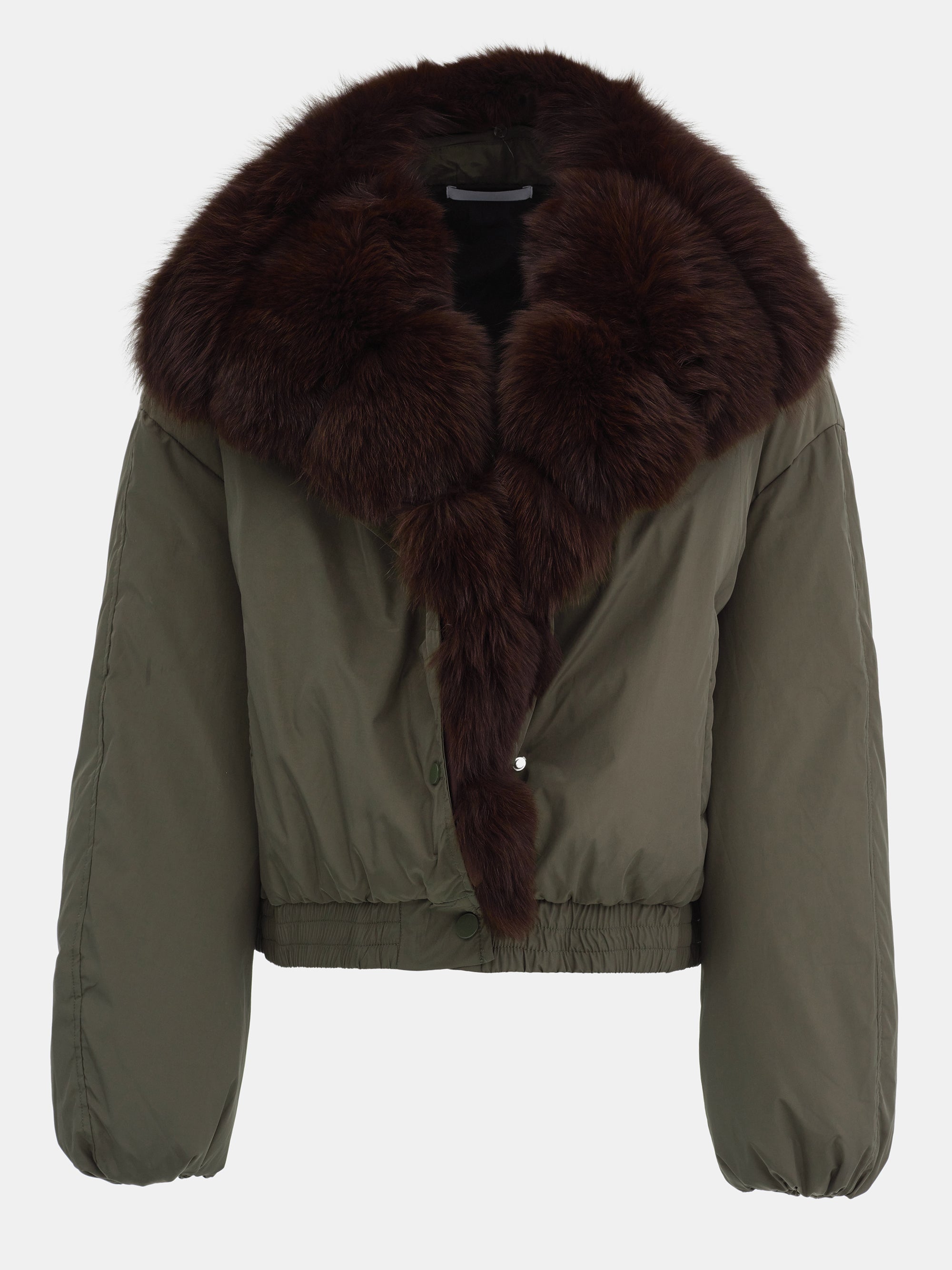 Fur Collar Down Jacket, Khaki