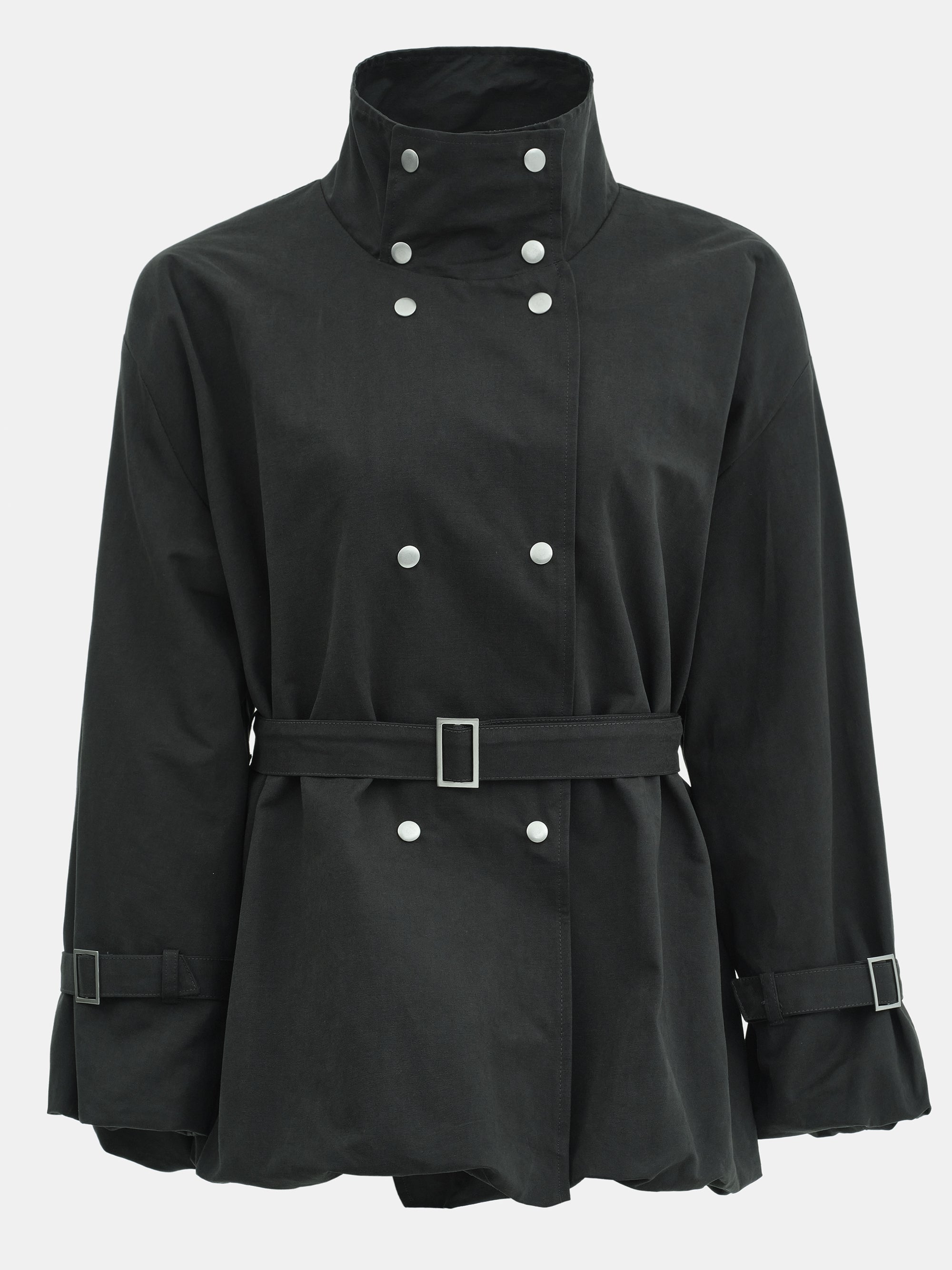 Balloon Short Trench Jacket, Charcoal