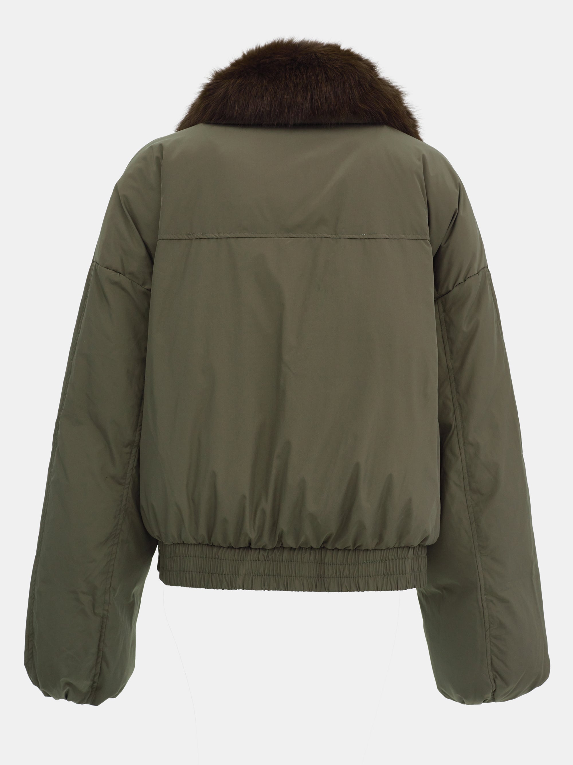 Fur Collar Down Jacket, Khaki