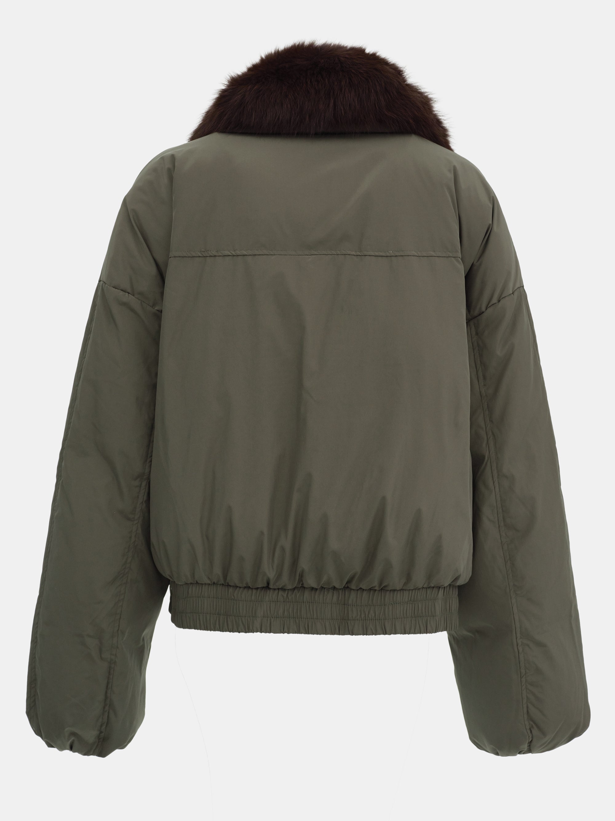 Fur Collar Down Jacket, Khaki