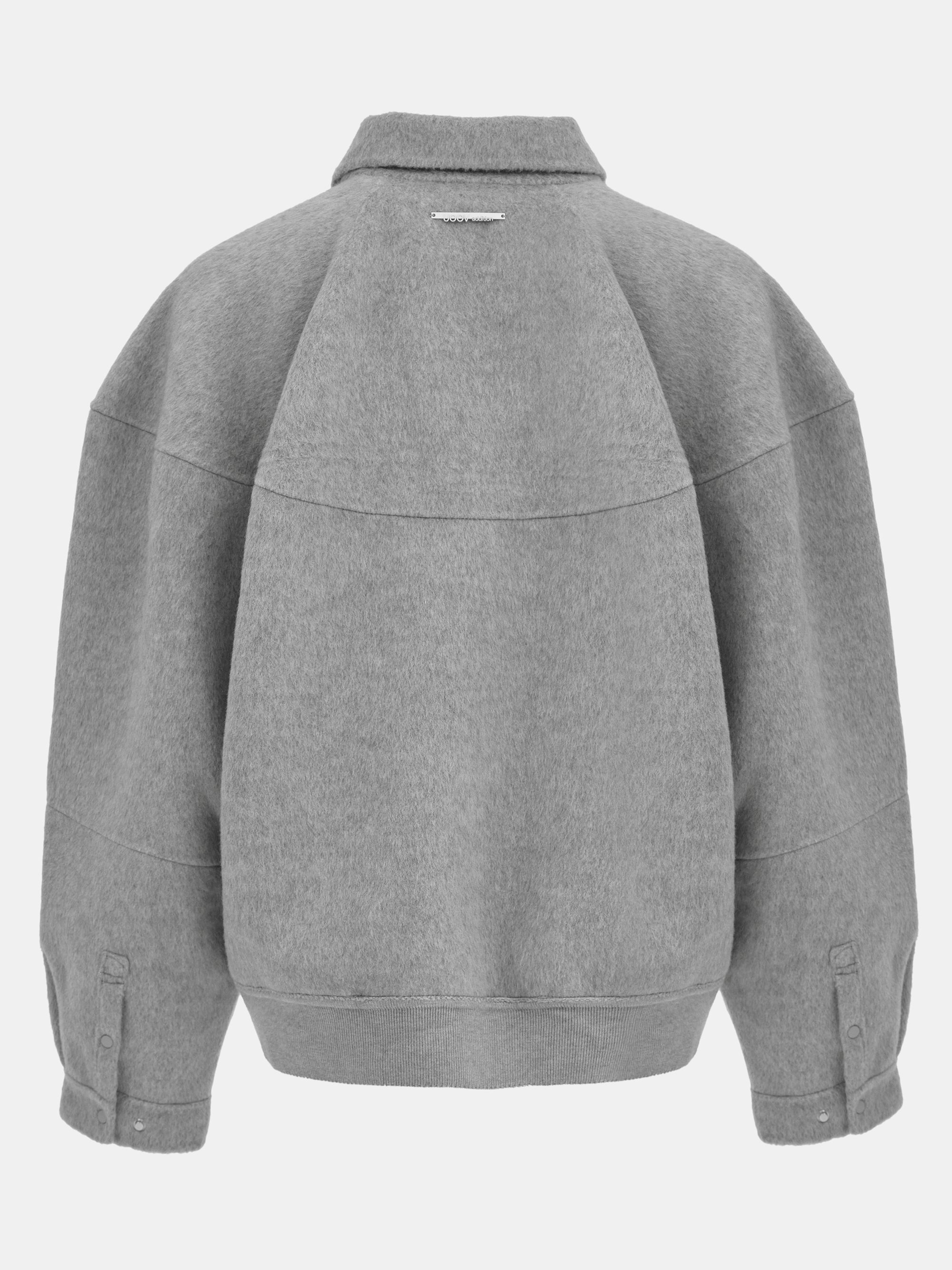 Puff Sleeve Wool Jacket, Light Grey