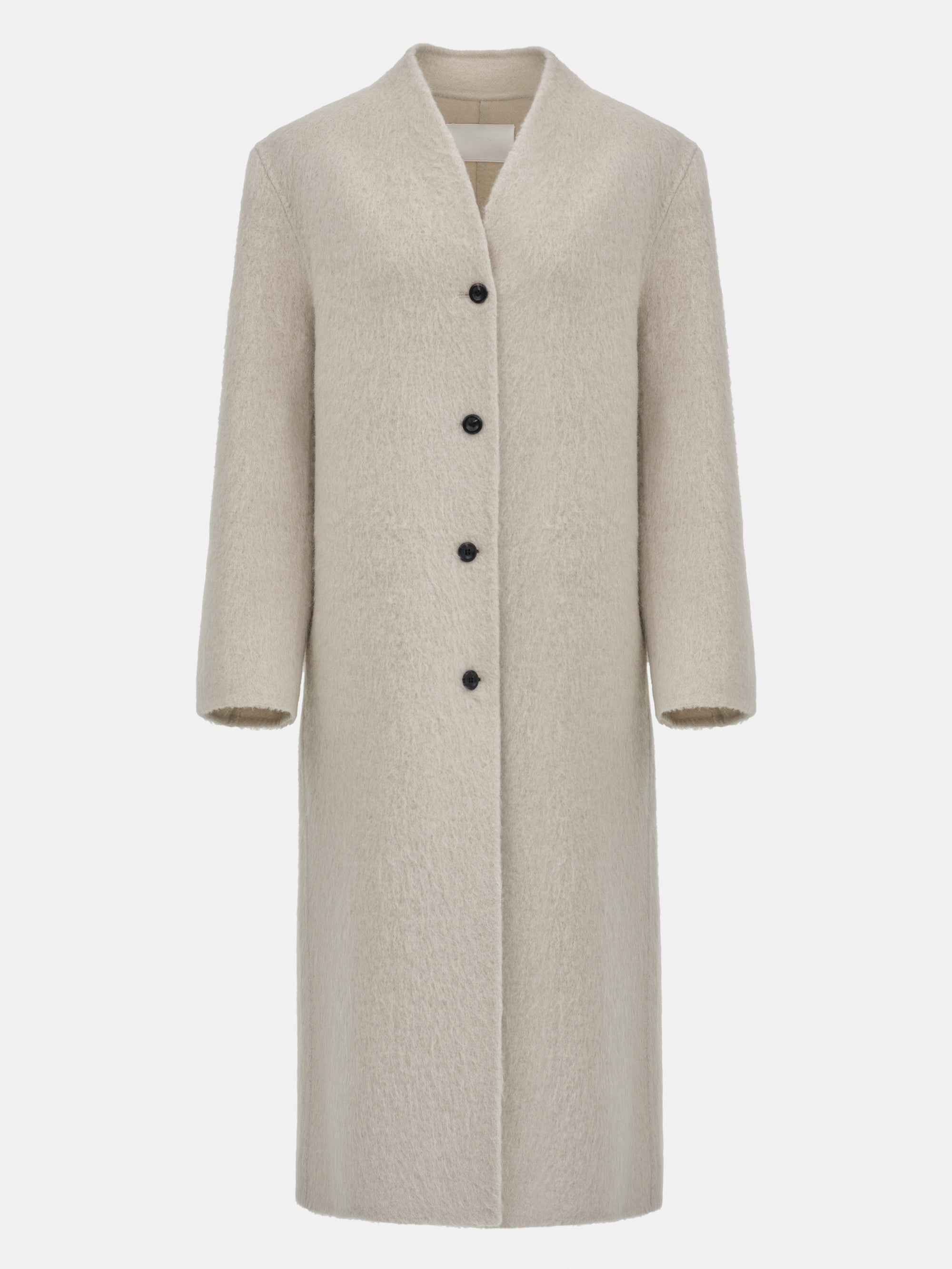 Wool-Alpaca Single Coat, Light Beige