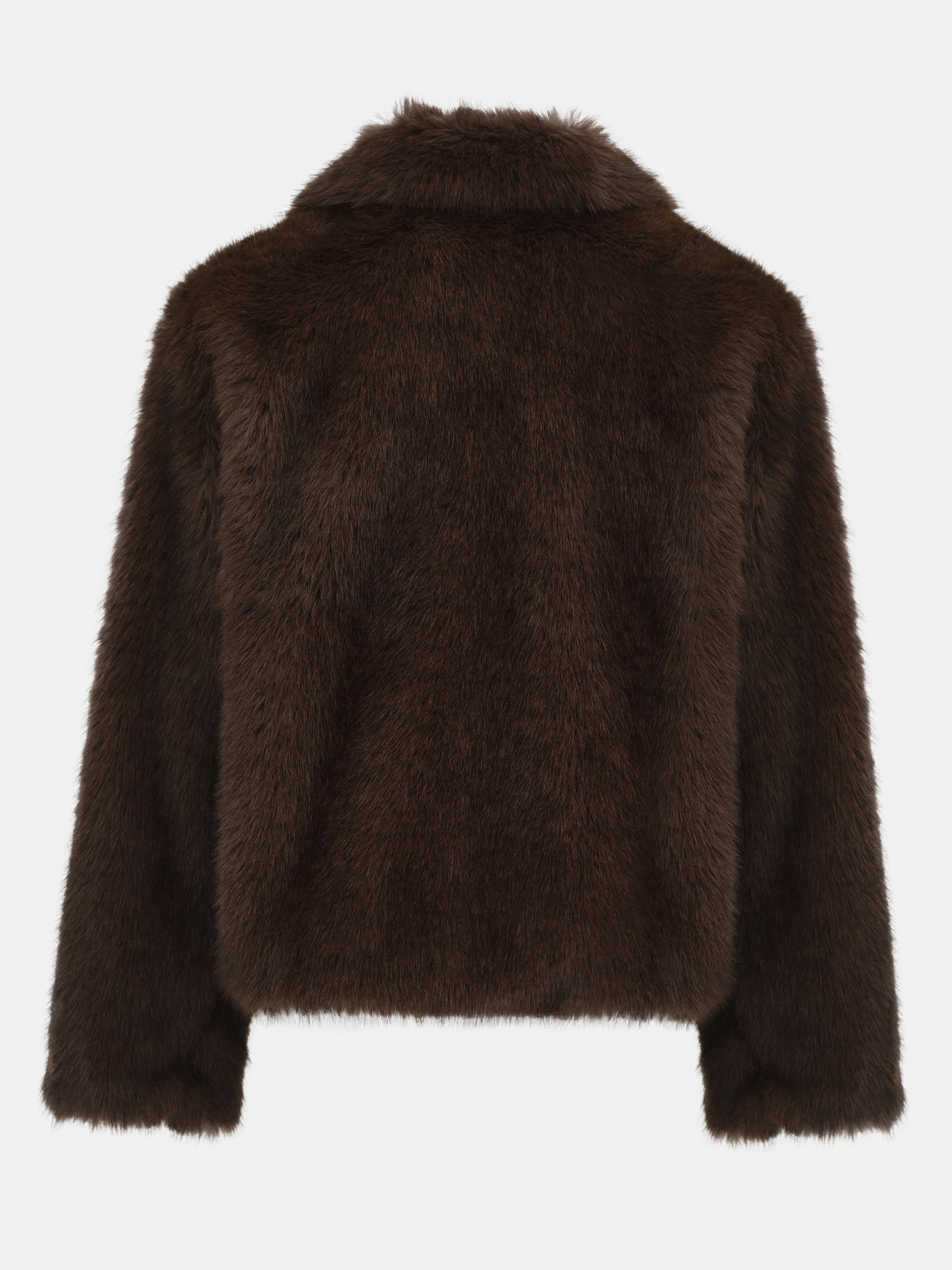 Faux-Fur Collar Jacket,  Brown