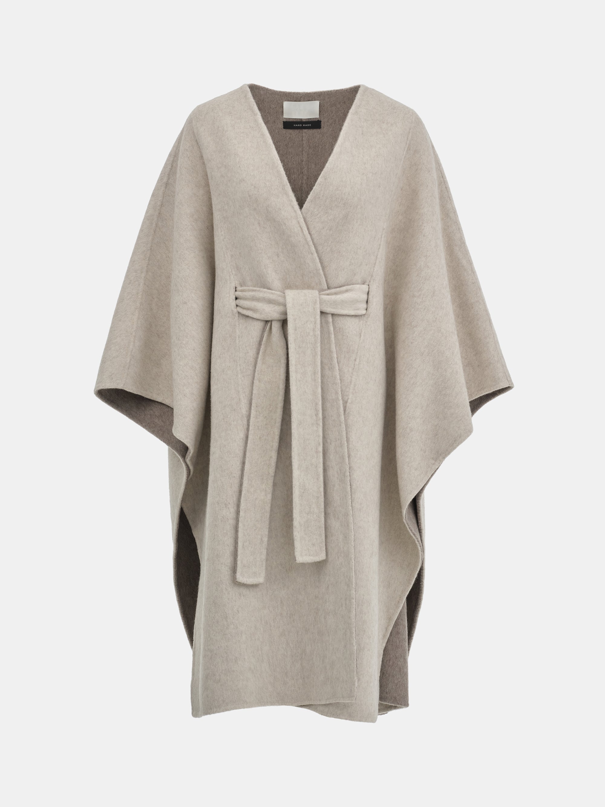 Wool Felt Cape Coat, Oat