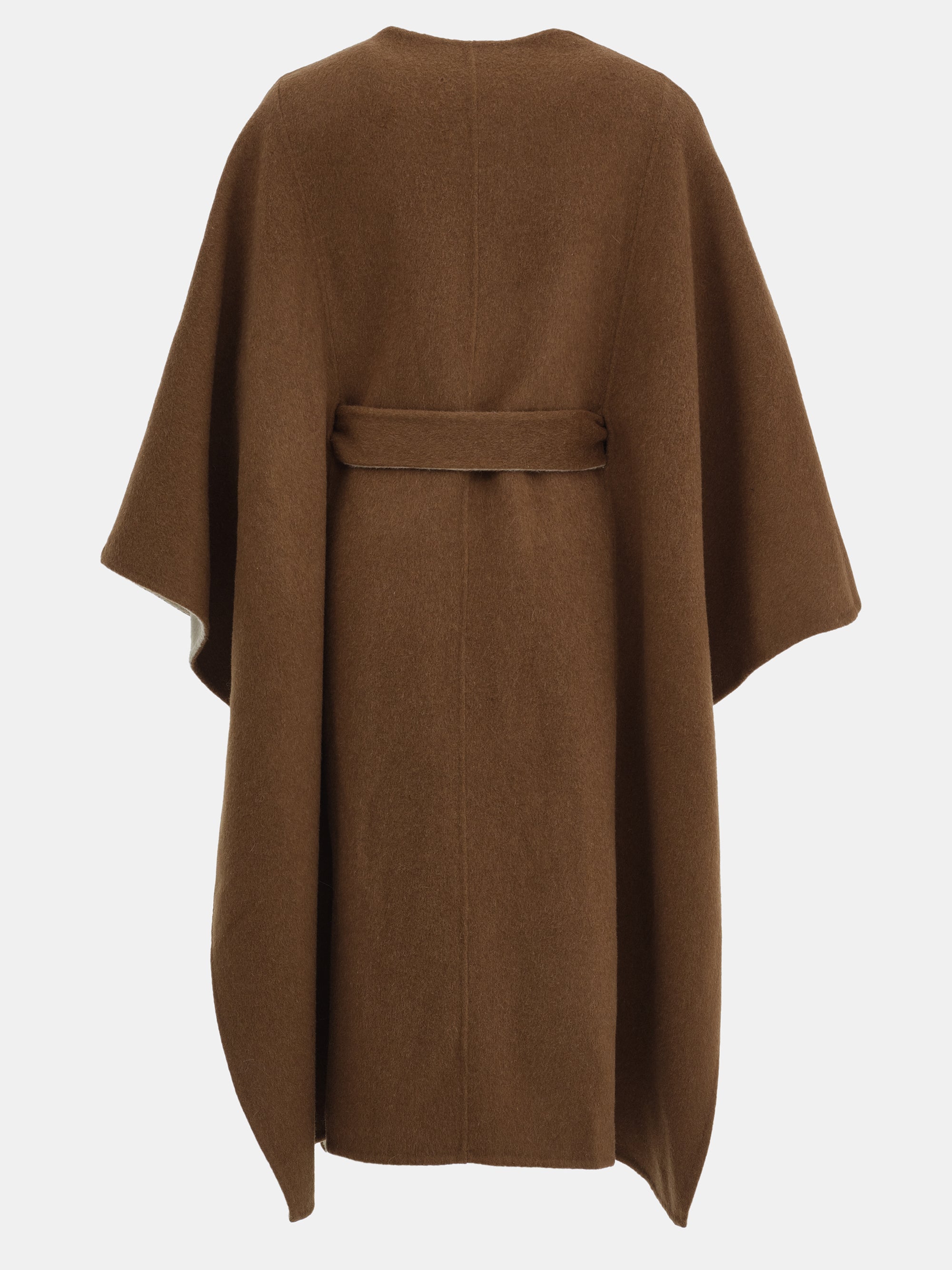 Wool Felt Cape Coat, Brown