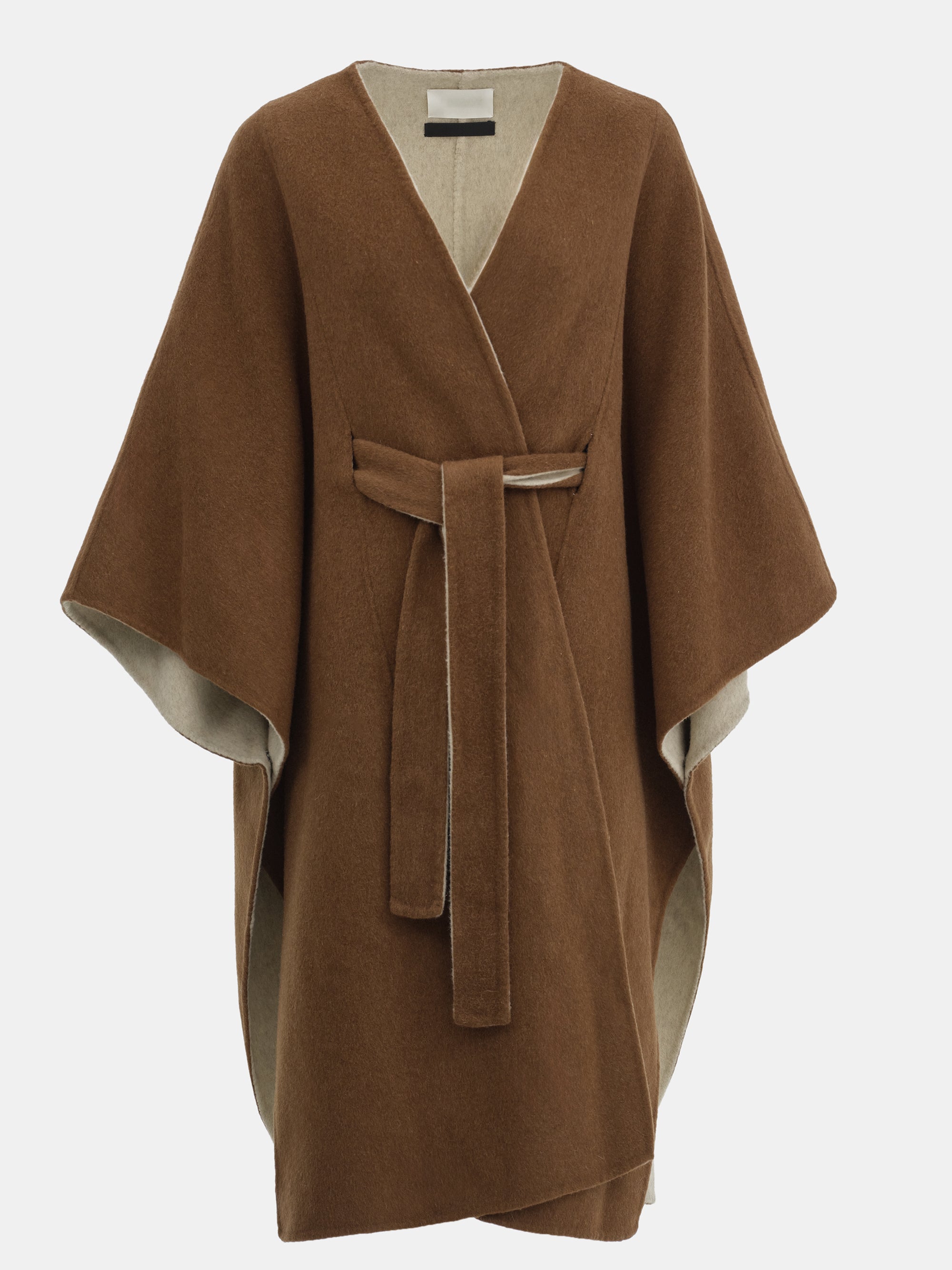 Wool Felt Cape Coat, Brown