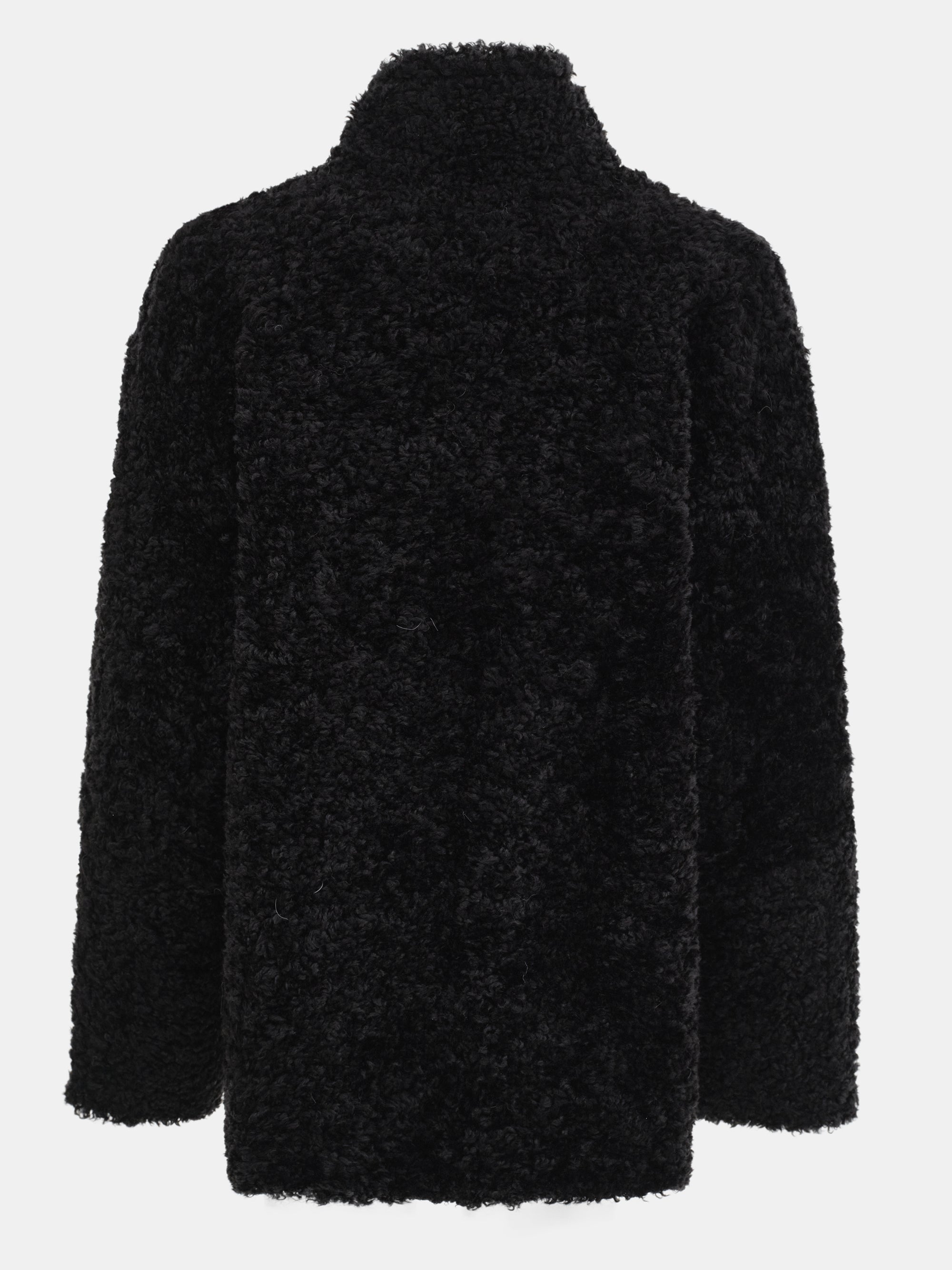 Shawl-Collar Shearling Jacket, Black