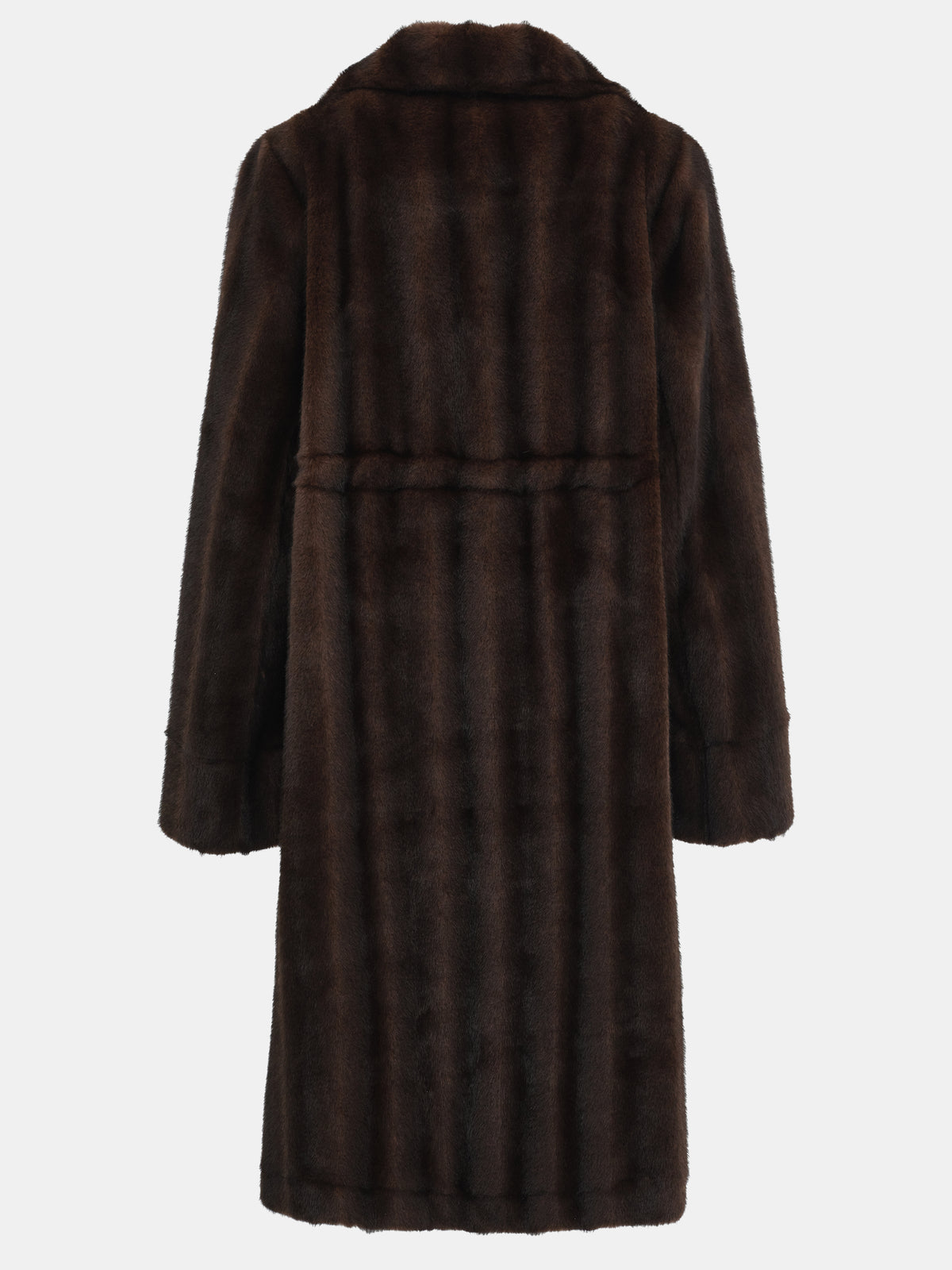 Meo Notched Lapel Faux-Fur Coat, Chocolate