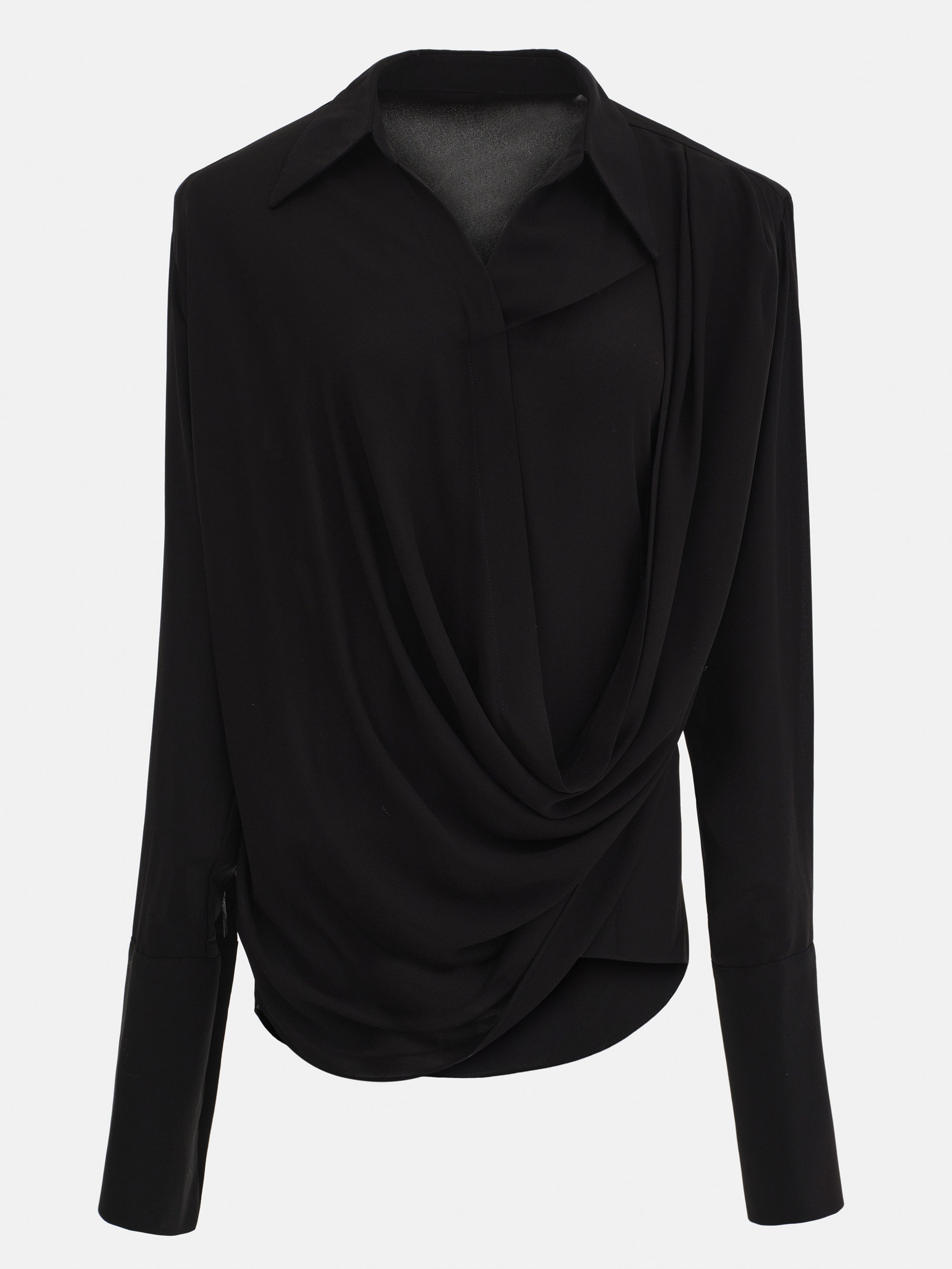 Draped Shirt, Black