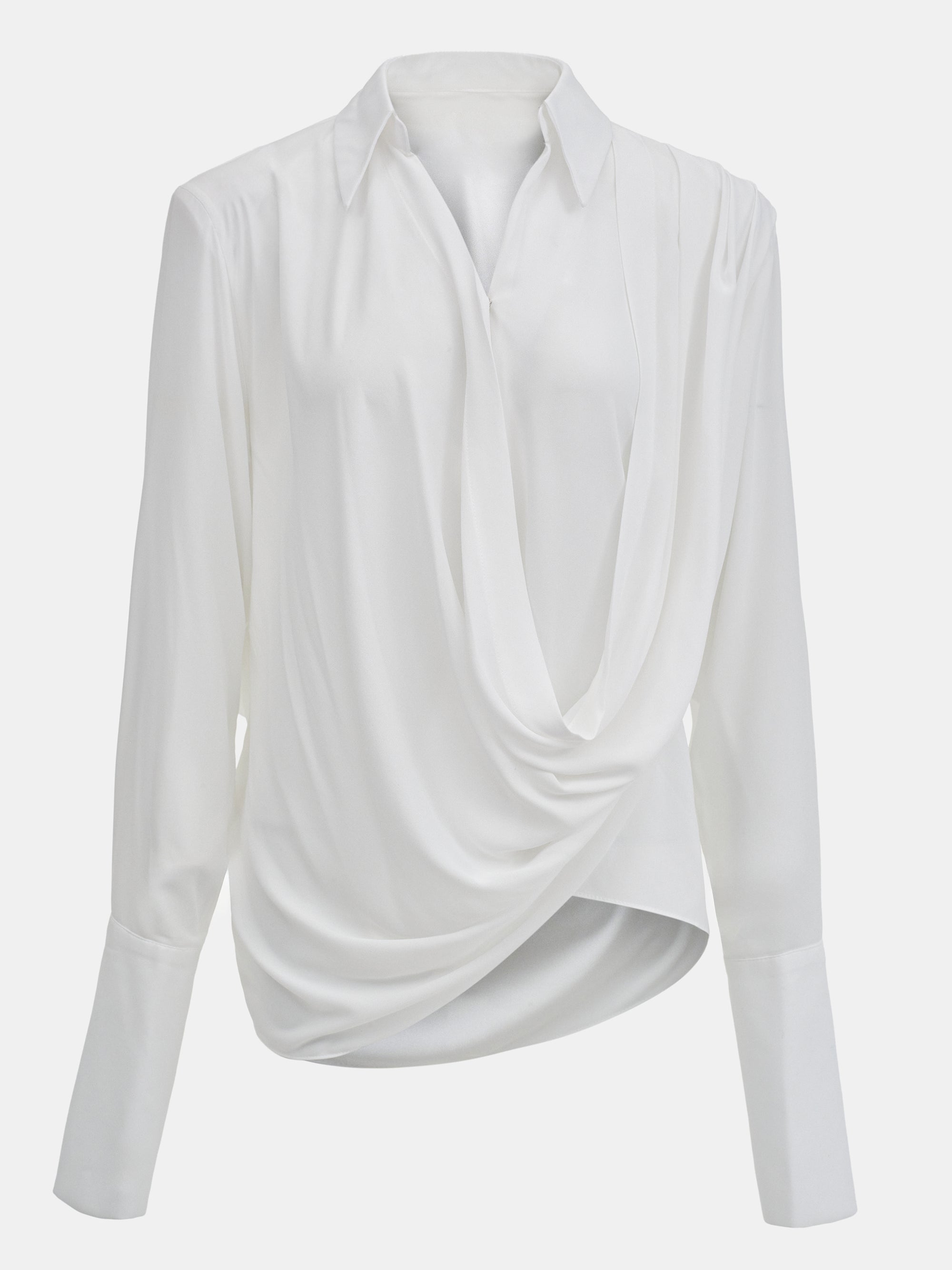 Draped Shirt, White