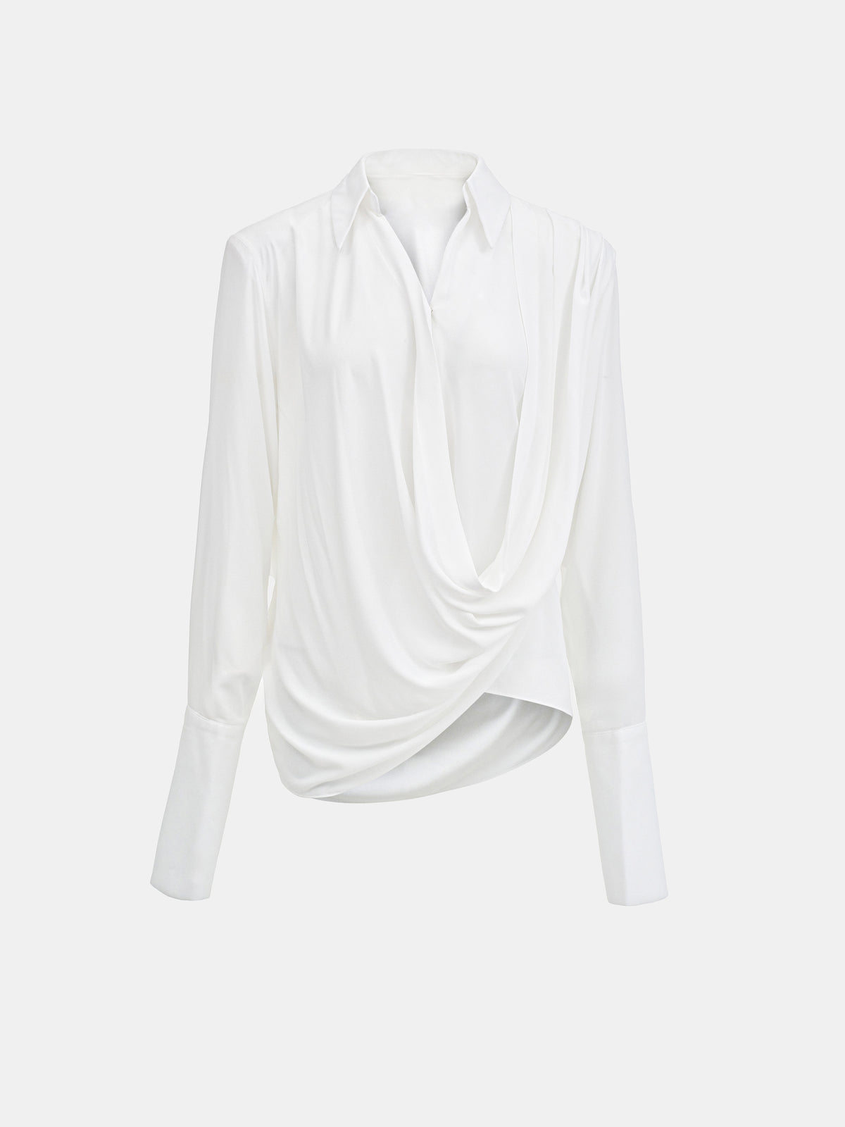Karlsen Draped Shirt, White