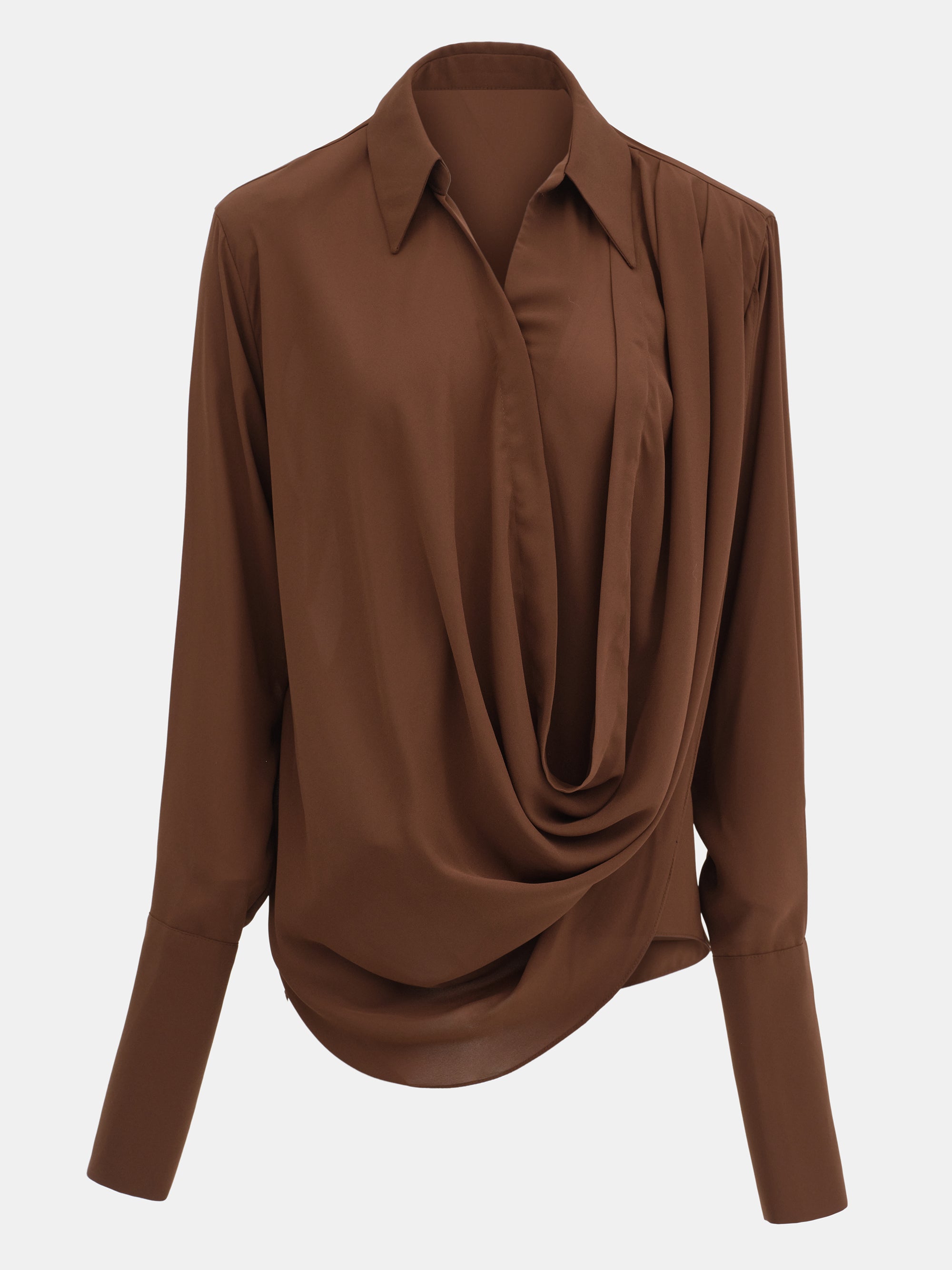 Draped Shirt, Brown