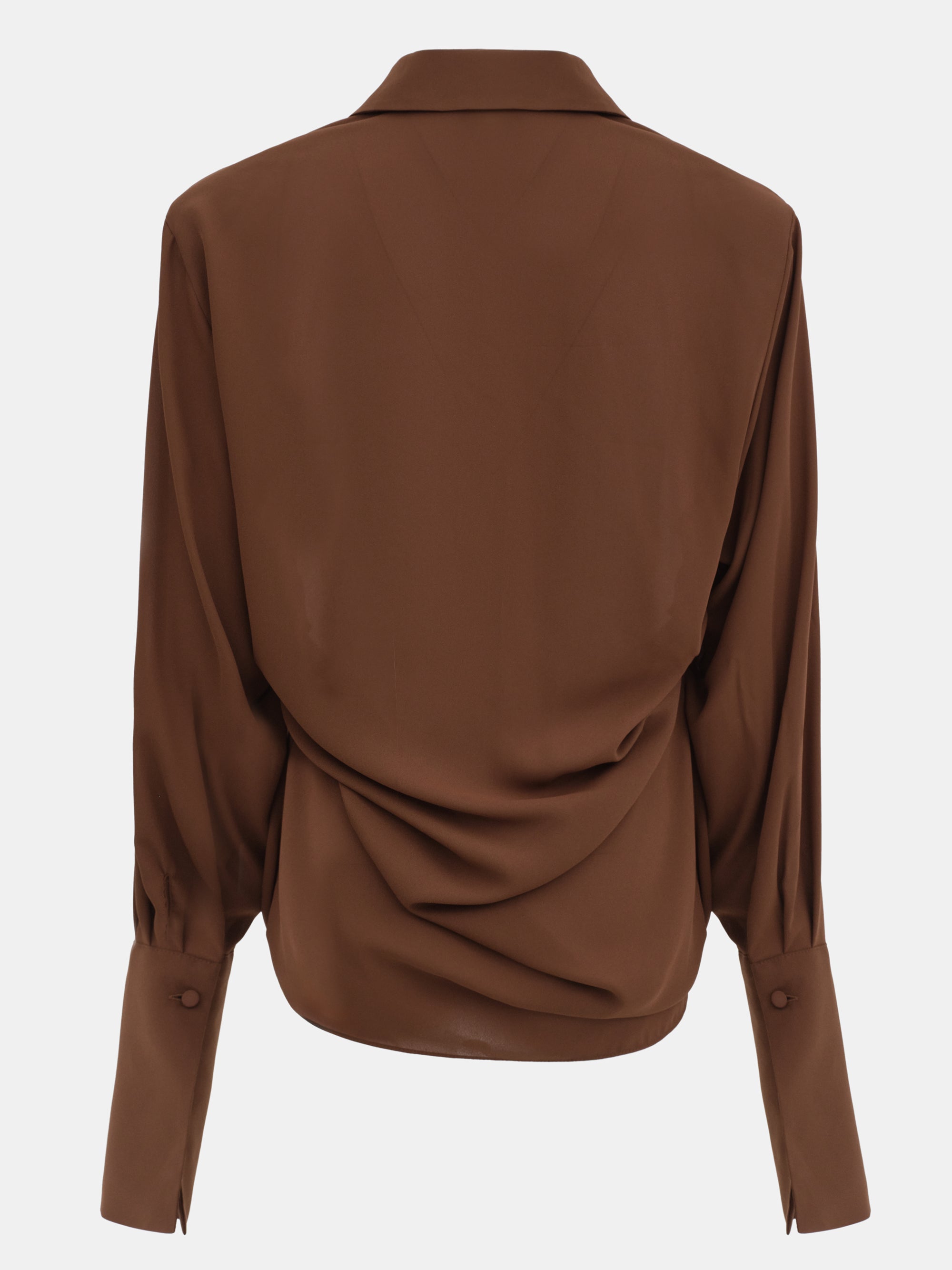 Draped Shirt, Brown