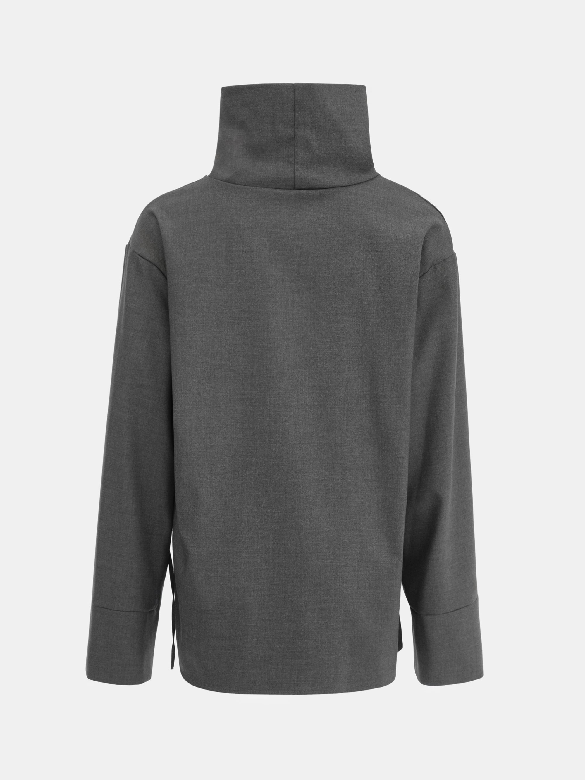 High-Neck Blouse, Grey