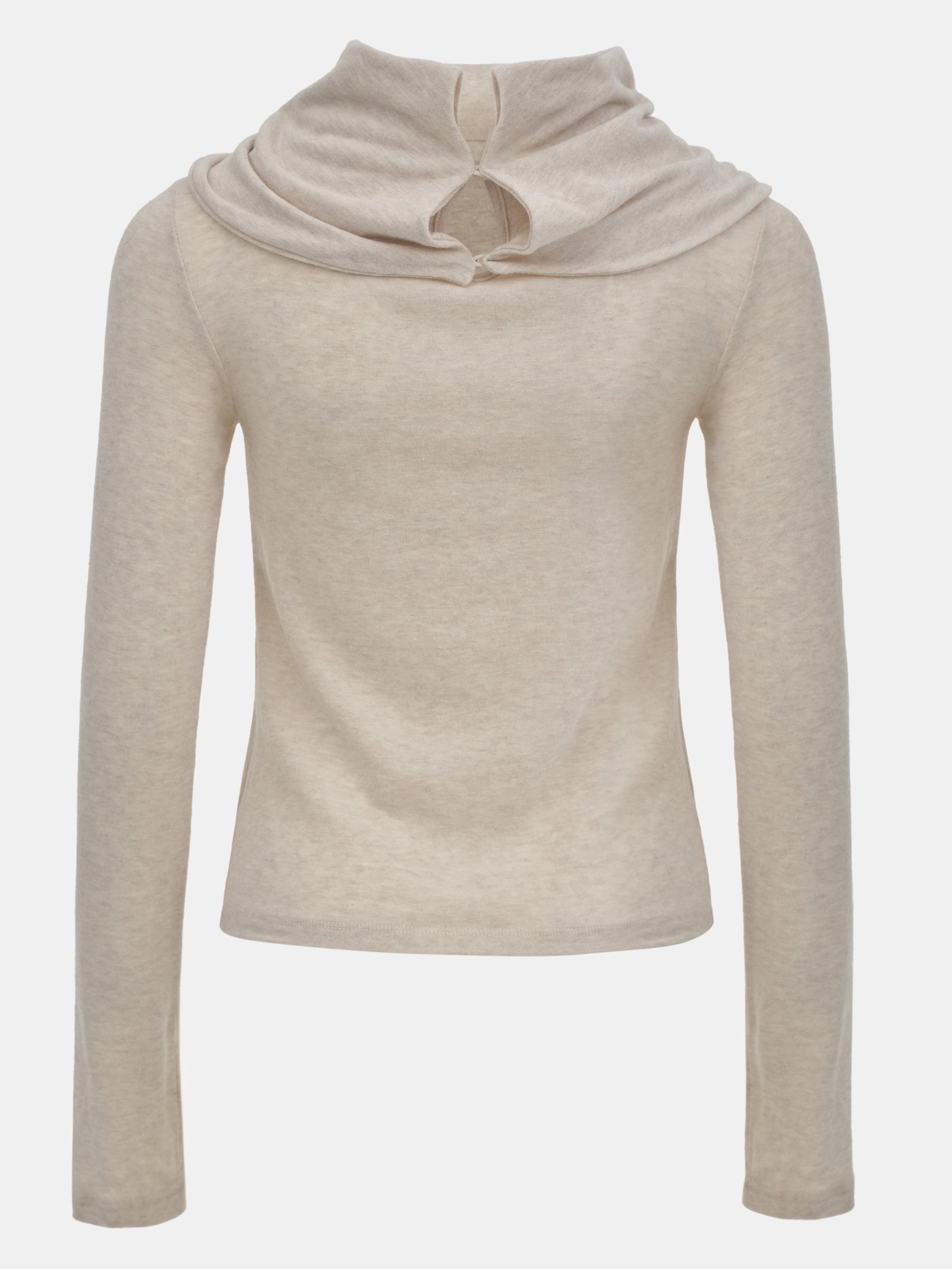 Draped High Neck Top, Ivory