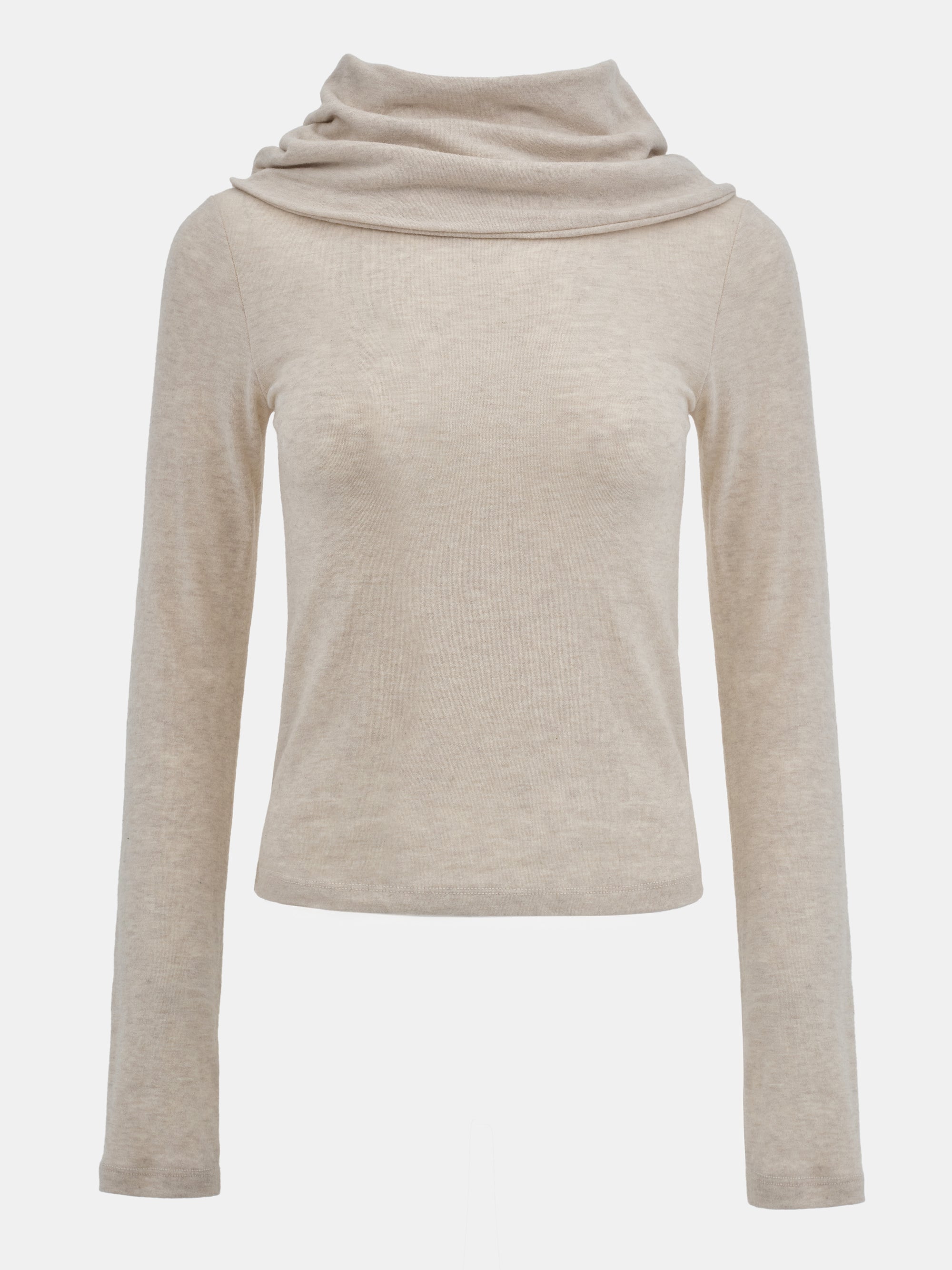 Draped High Neck Top, Ivory