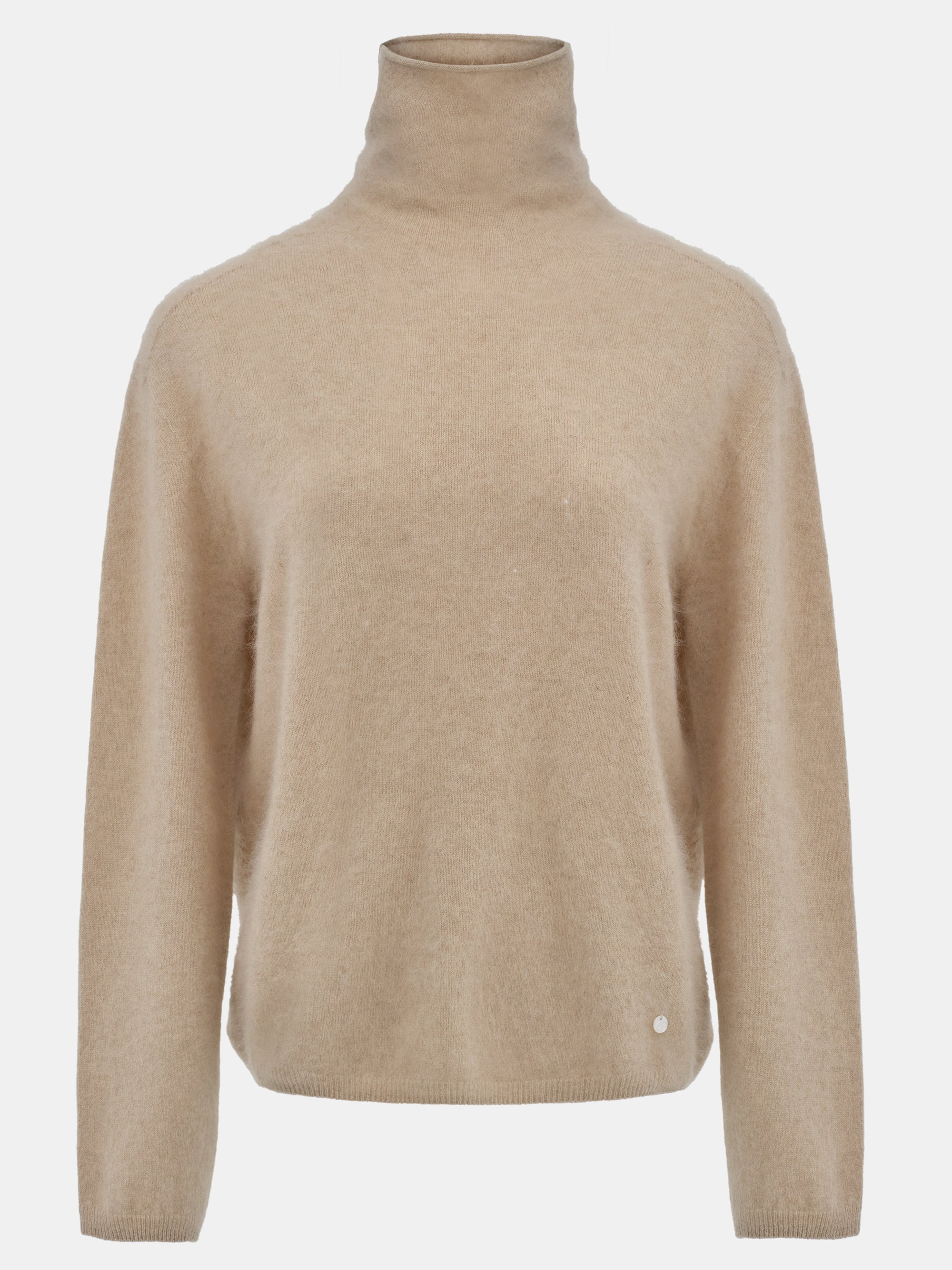 Wool-Cashmere Turtleneck Knit, Camel