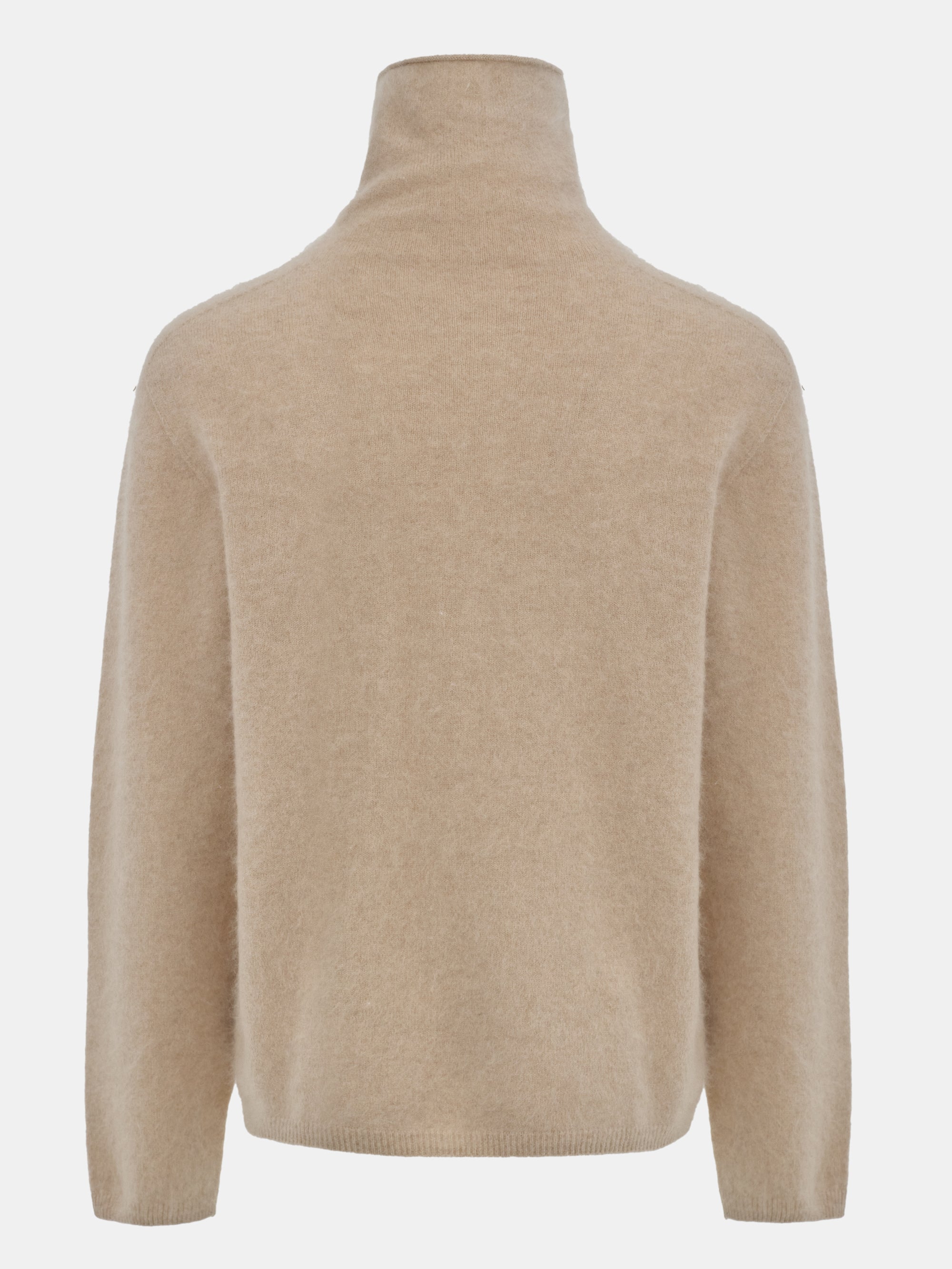 Wool-Cashmere Turtleneck Knit, Camel