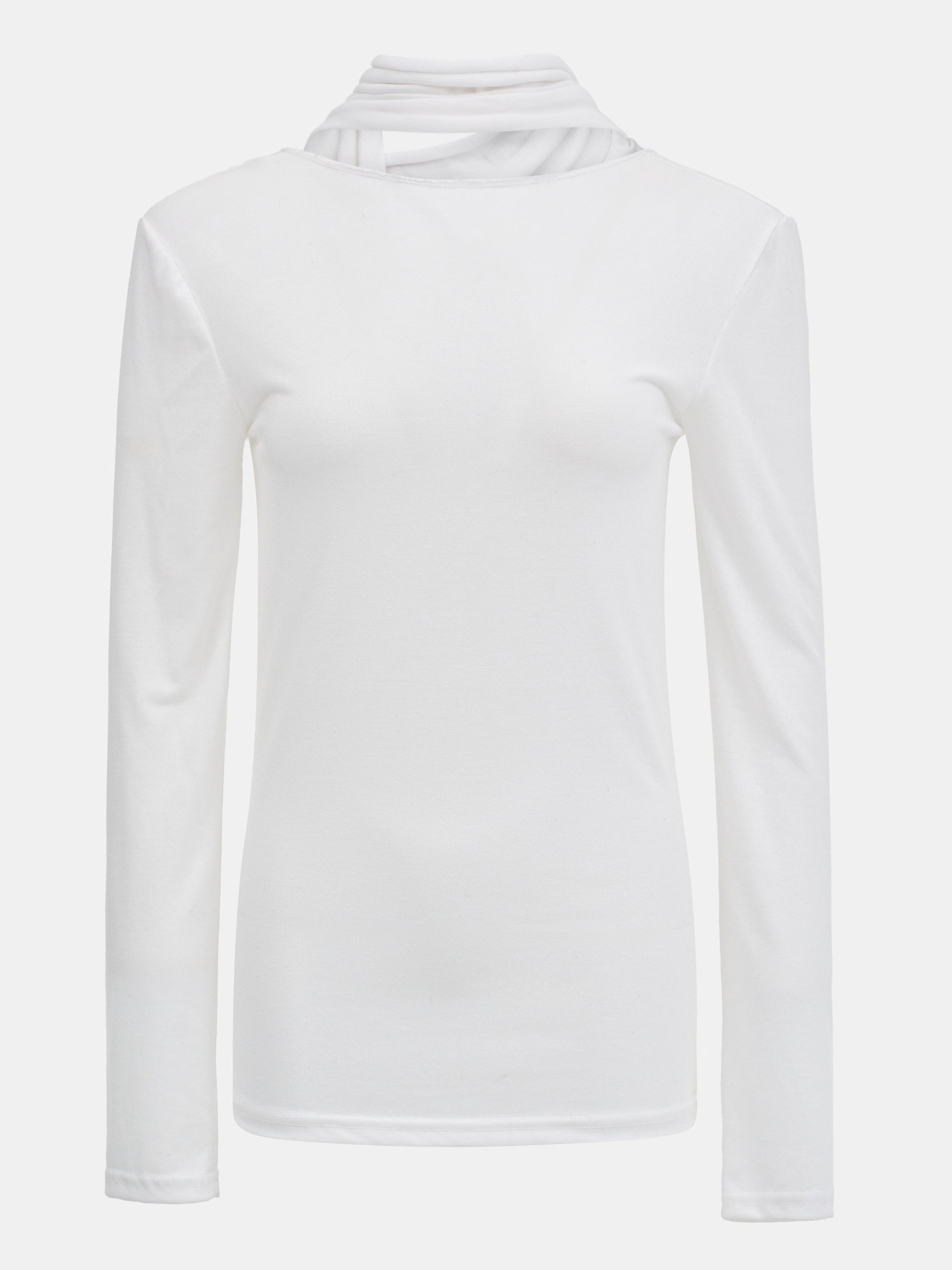 Bias Scarf Top, White