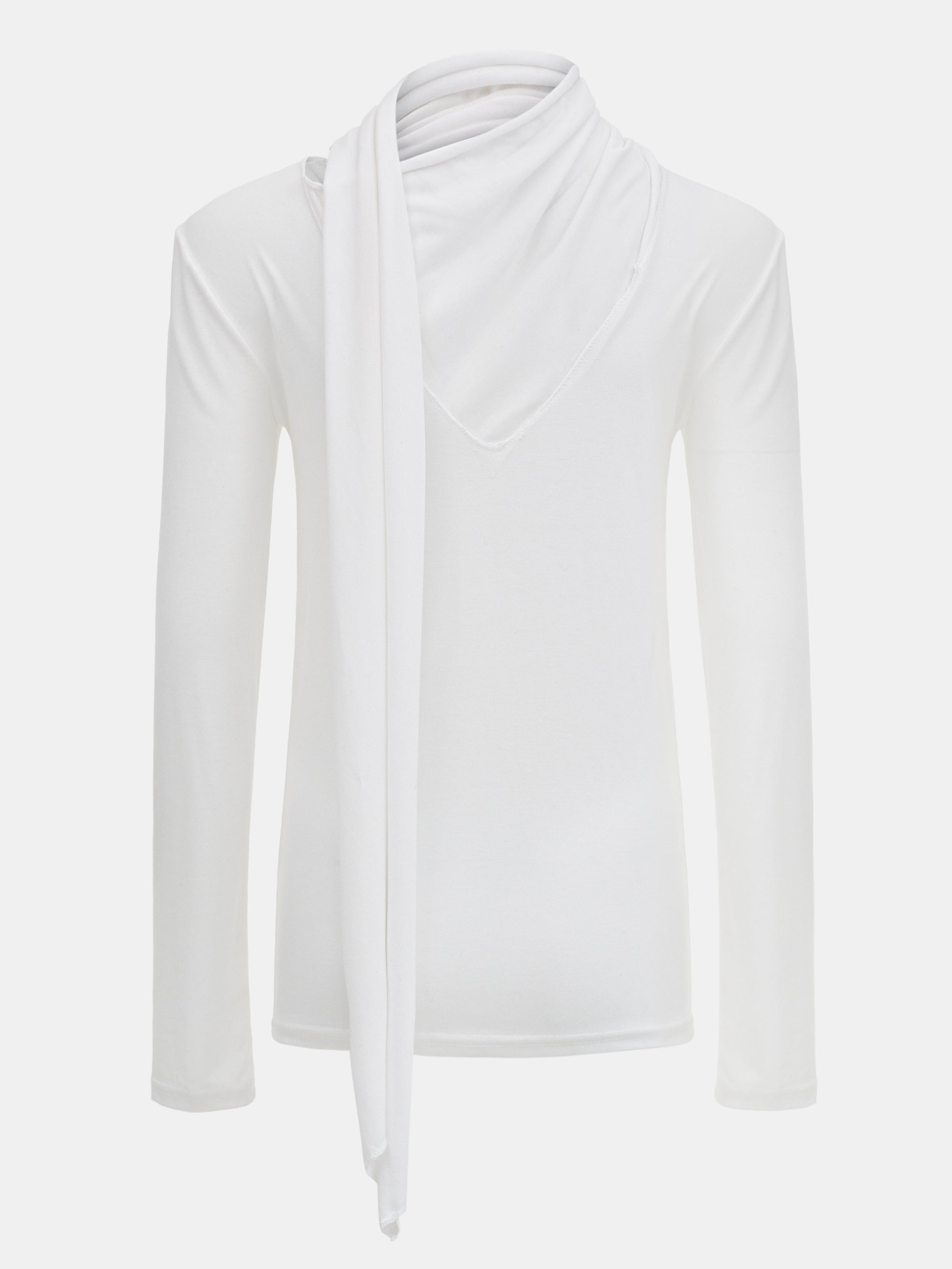 Bias Scarf Top, White