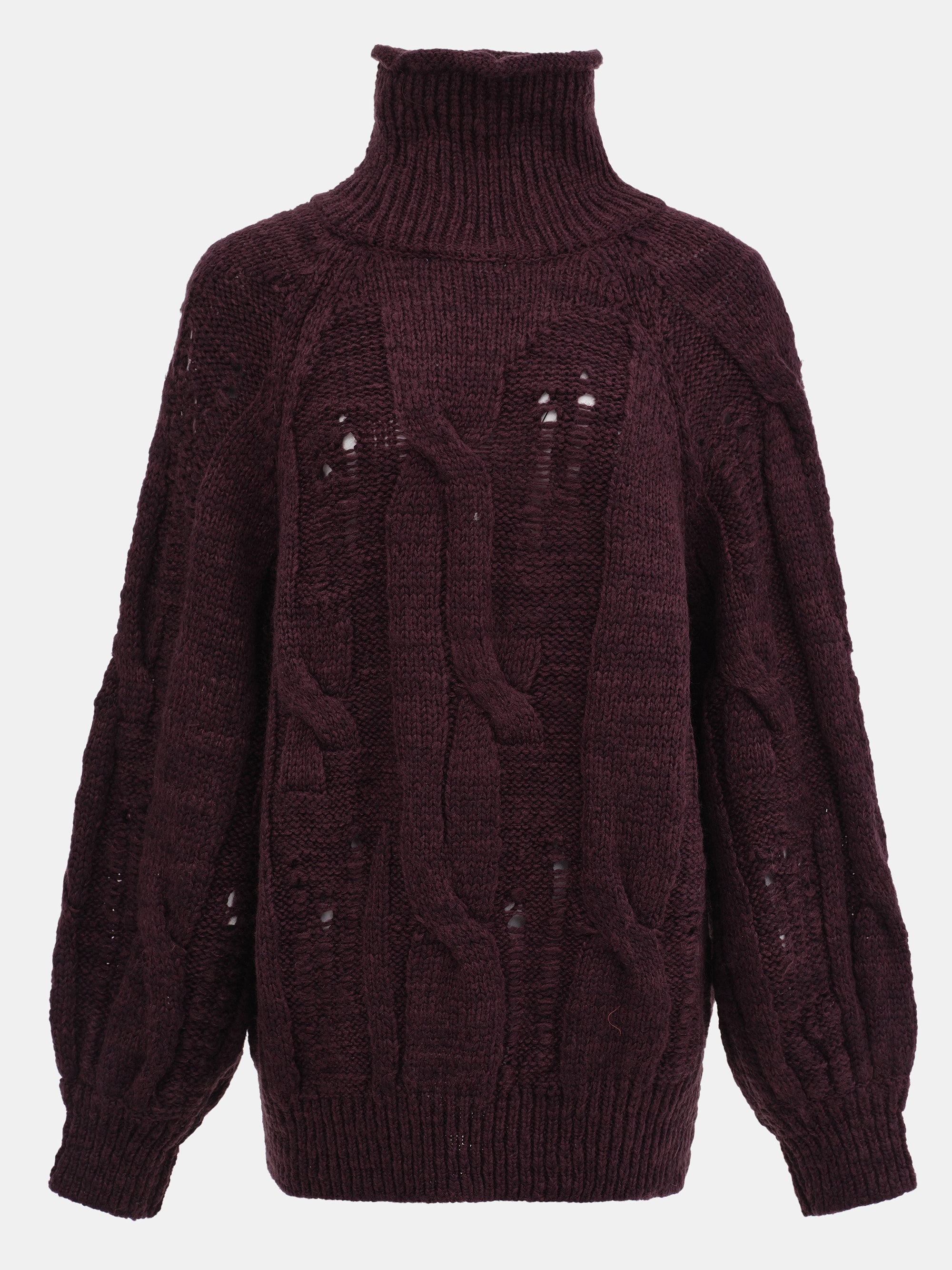 Chunky Turtleneck Knit, Purple