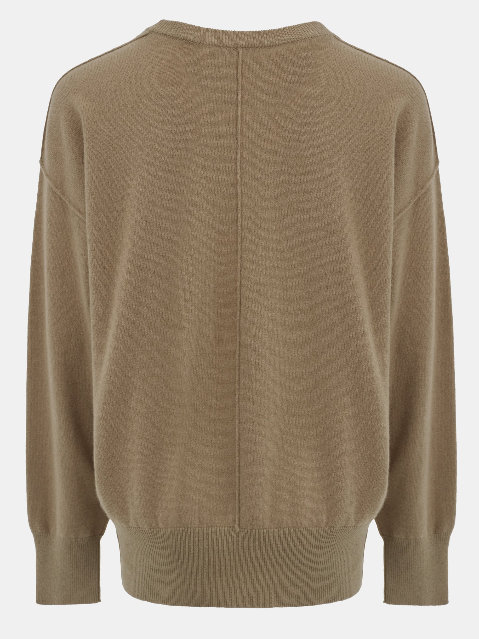 Round-Neck Wool Top, Brown