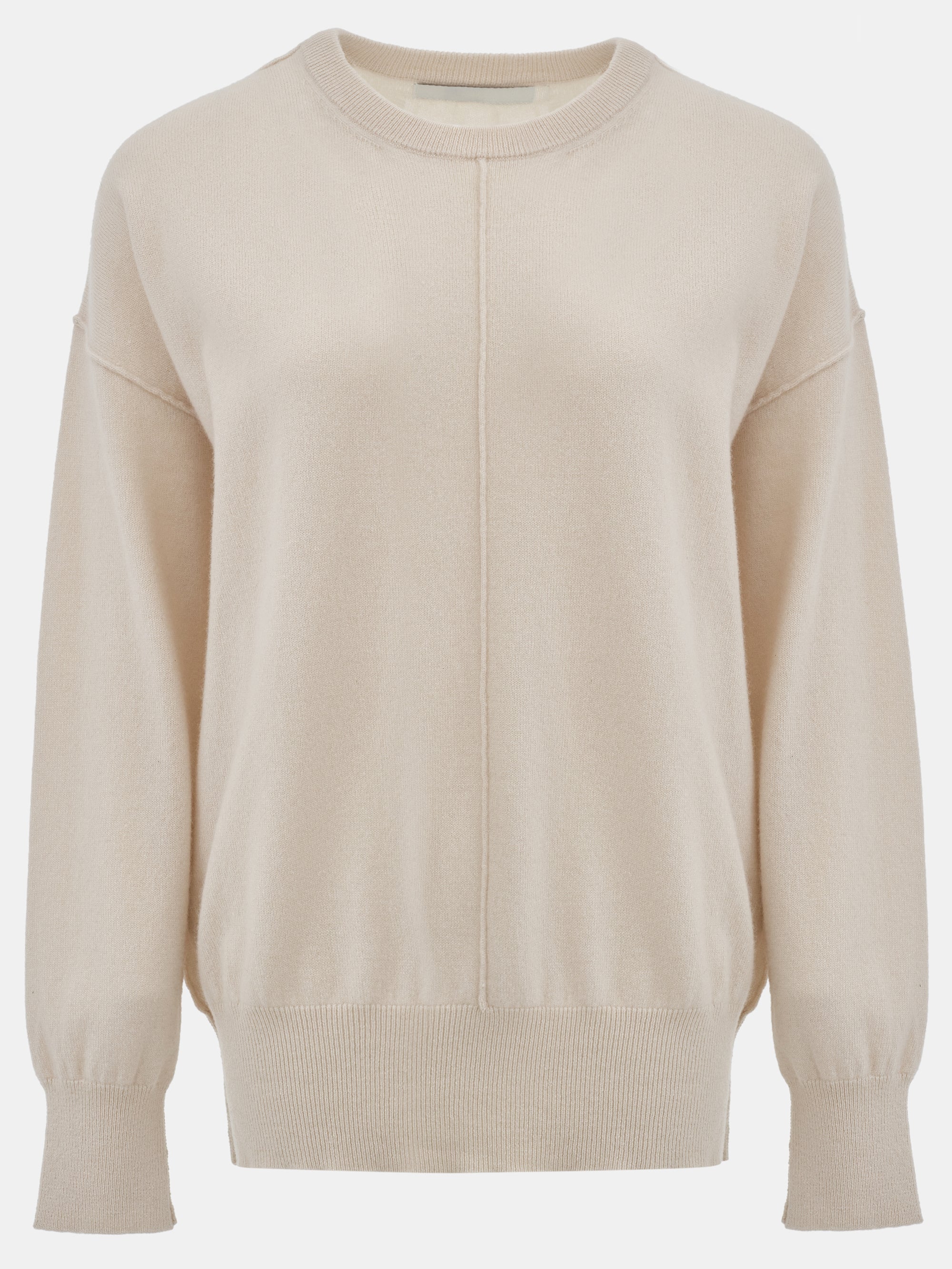 Round-Neck Wool Top, Ivory