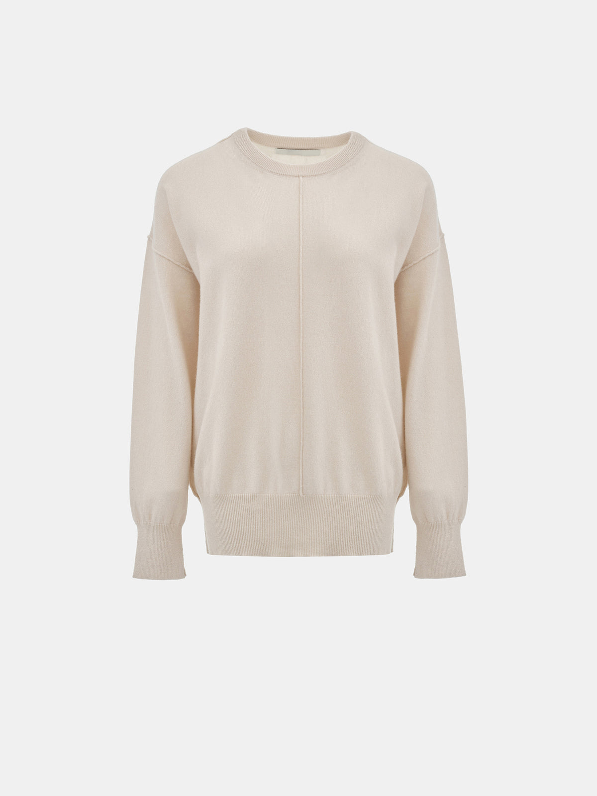 Pama Round-Neck Wool Top, Ivory