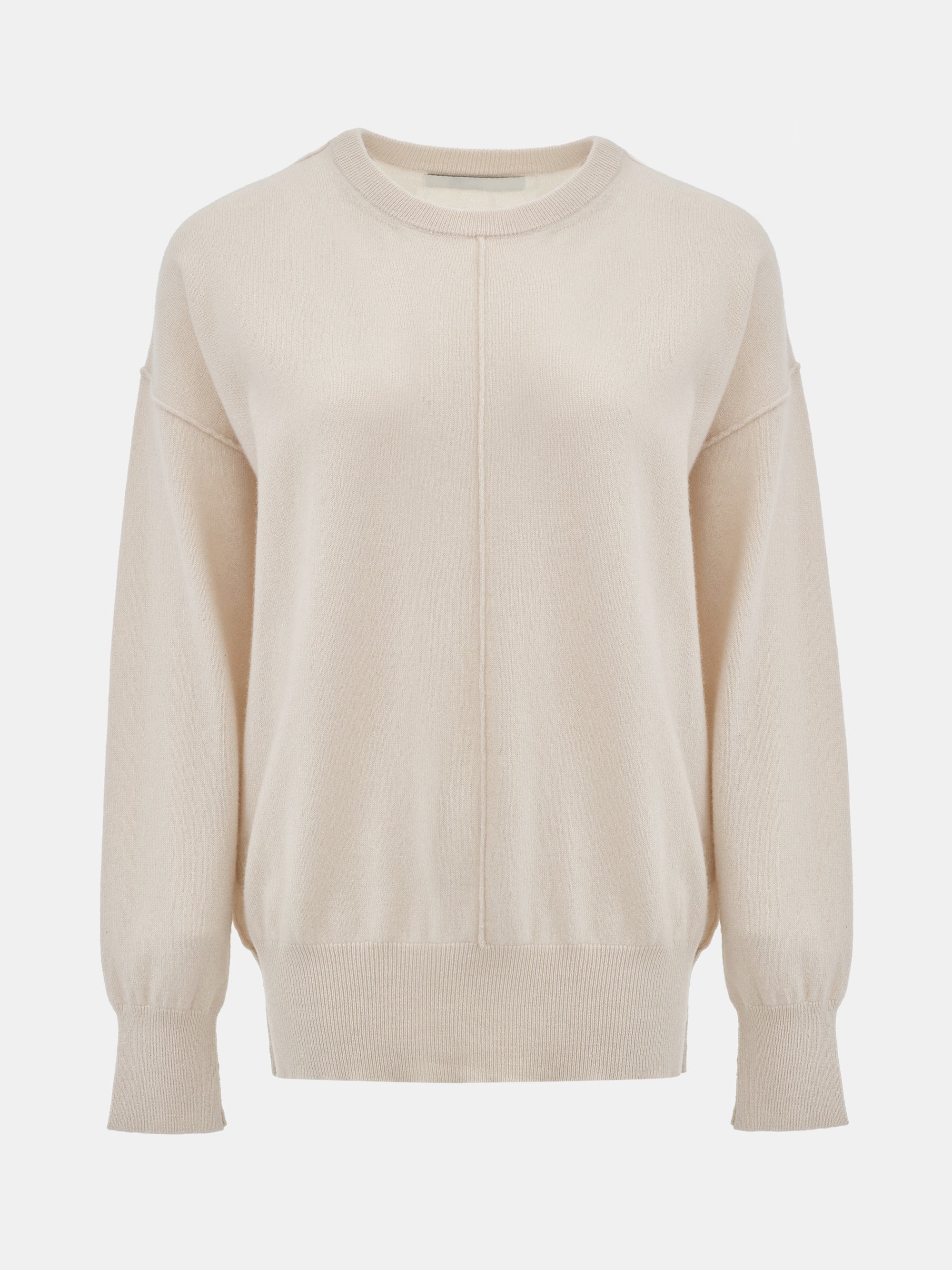 Round-Neck Wool Top, Ivory
