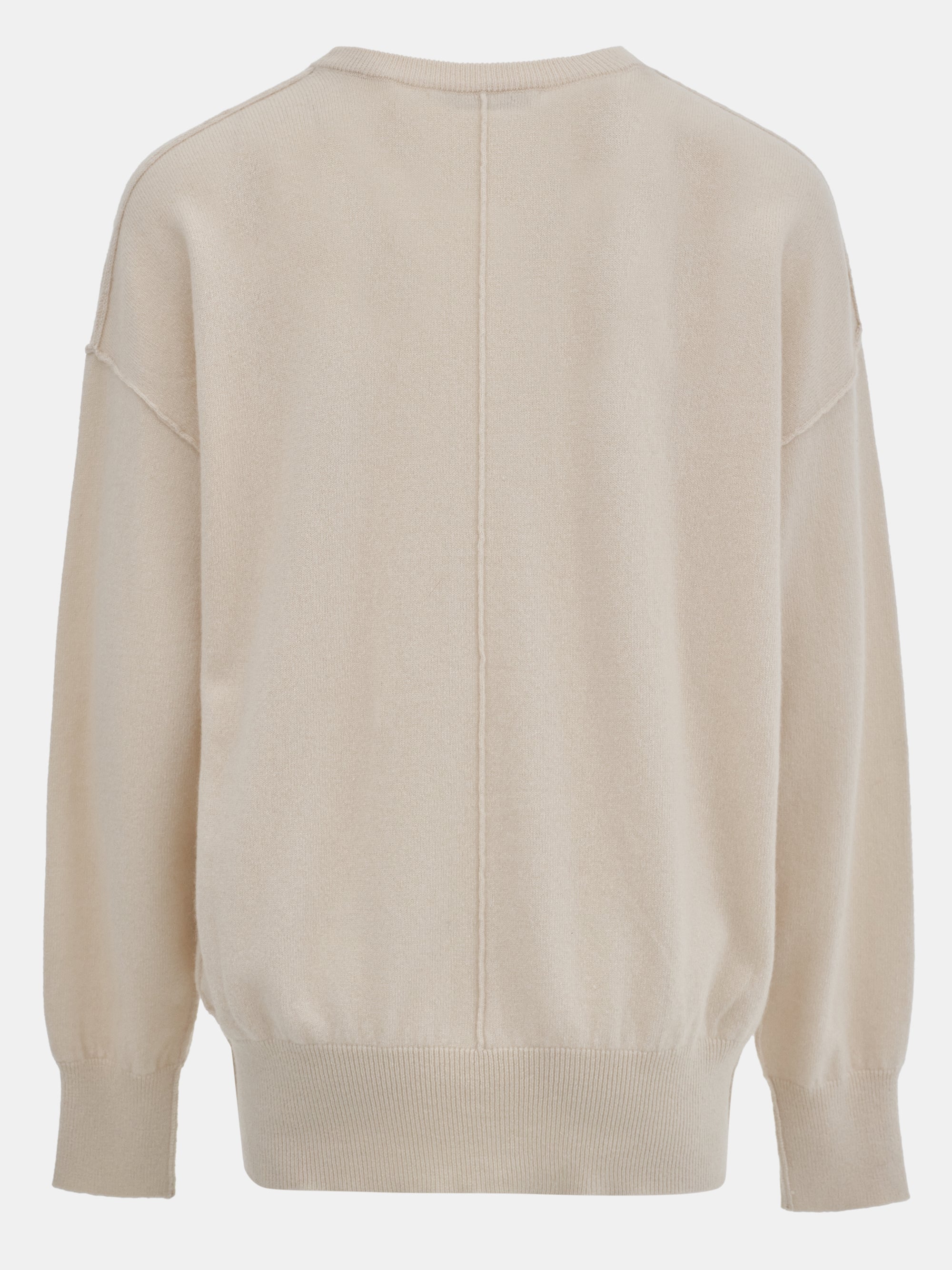 Round-Neck Wool Top, Ivory