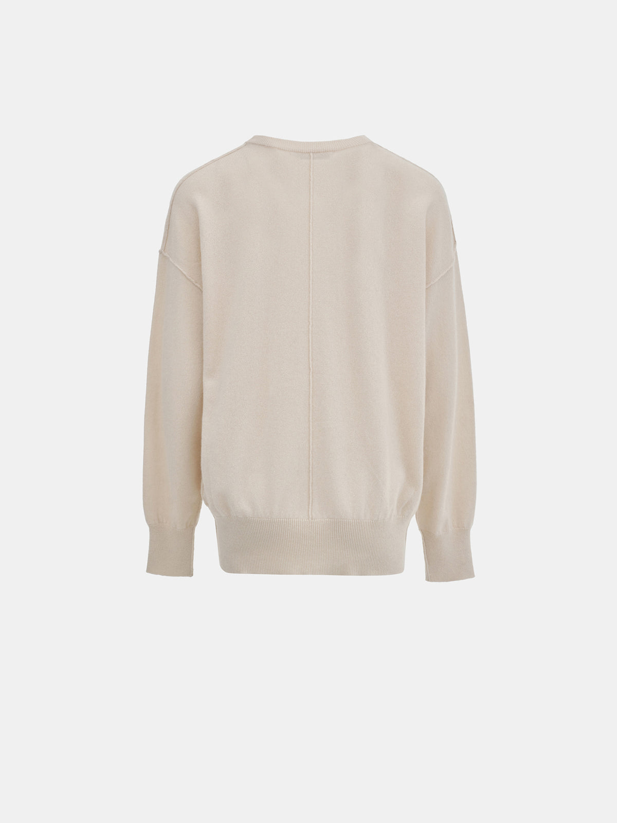 Pama Round-Neck Wool Top, Ivory