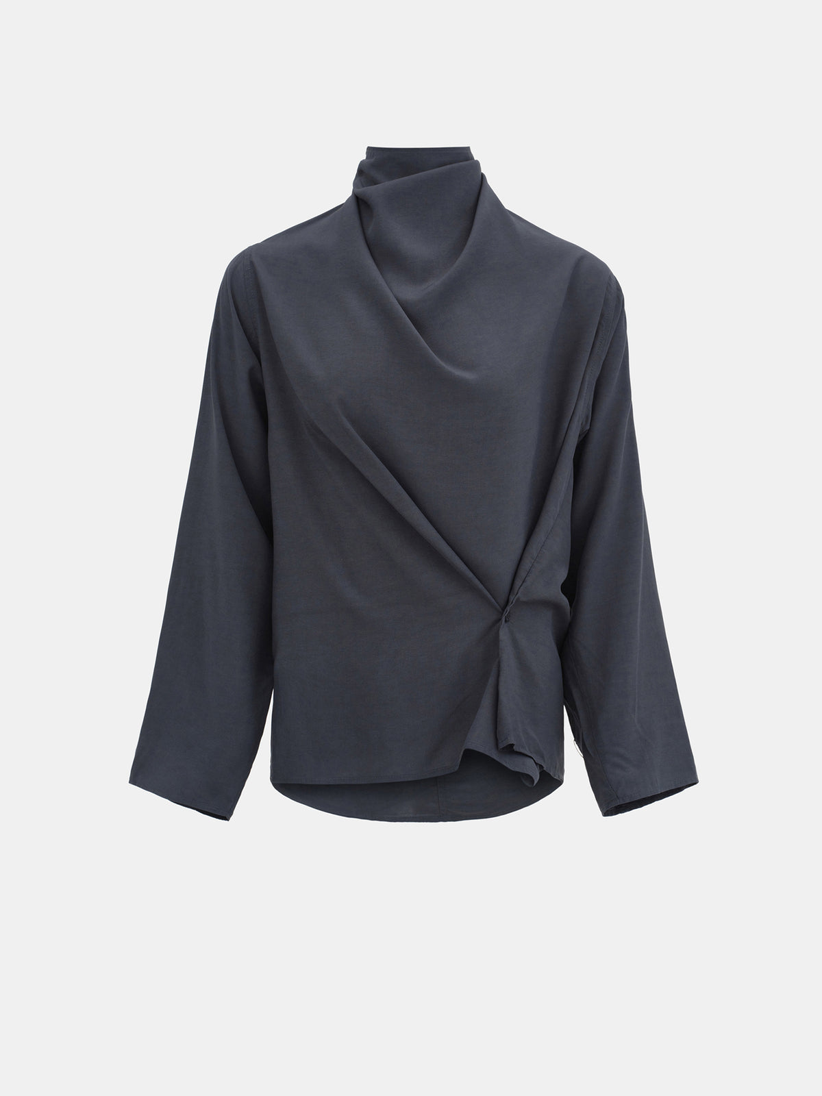 Pisa Draped Blouse, Charcoal
