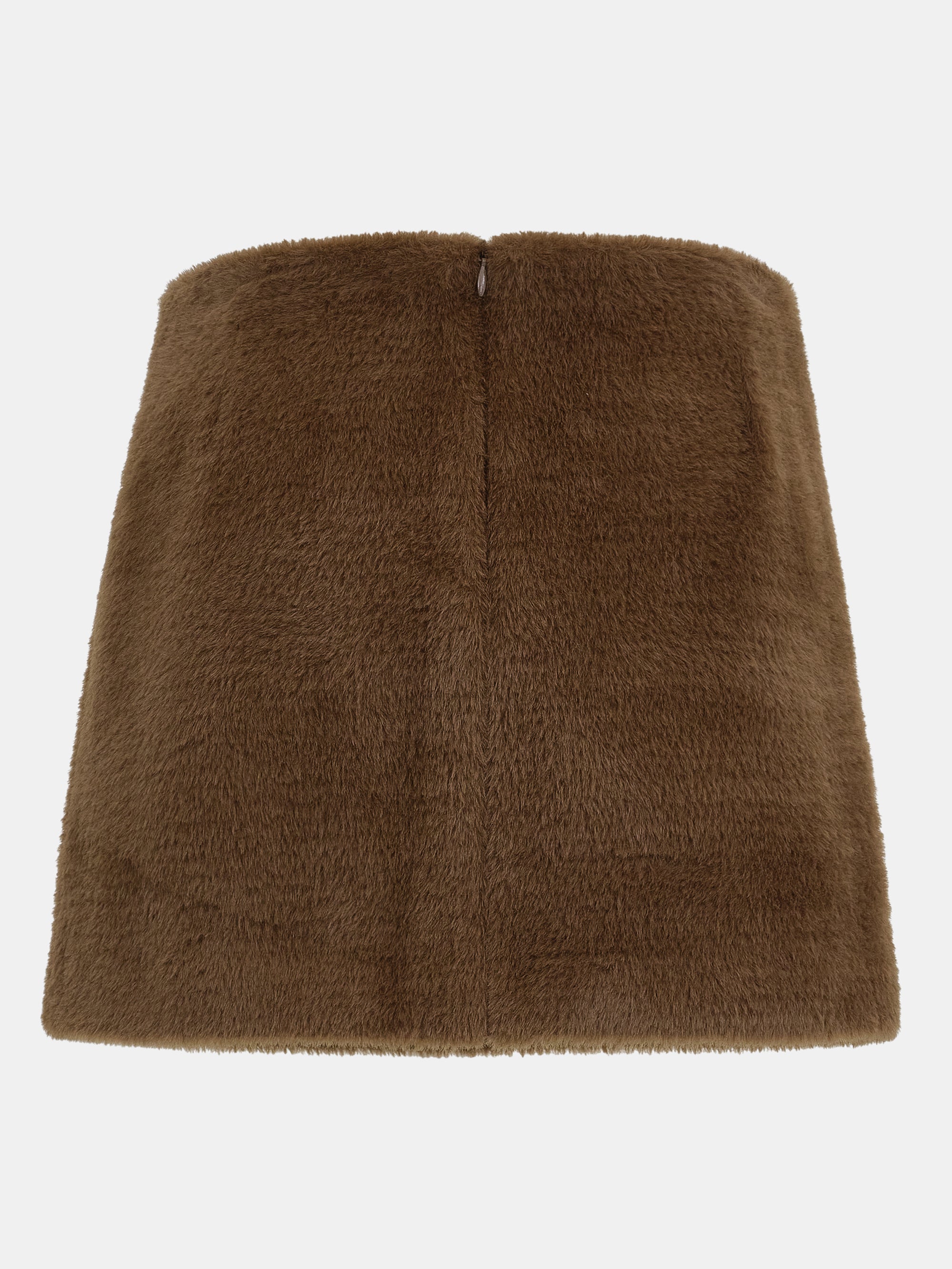 Short Pile Miniskirt, Brown