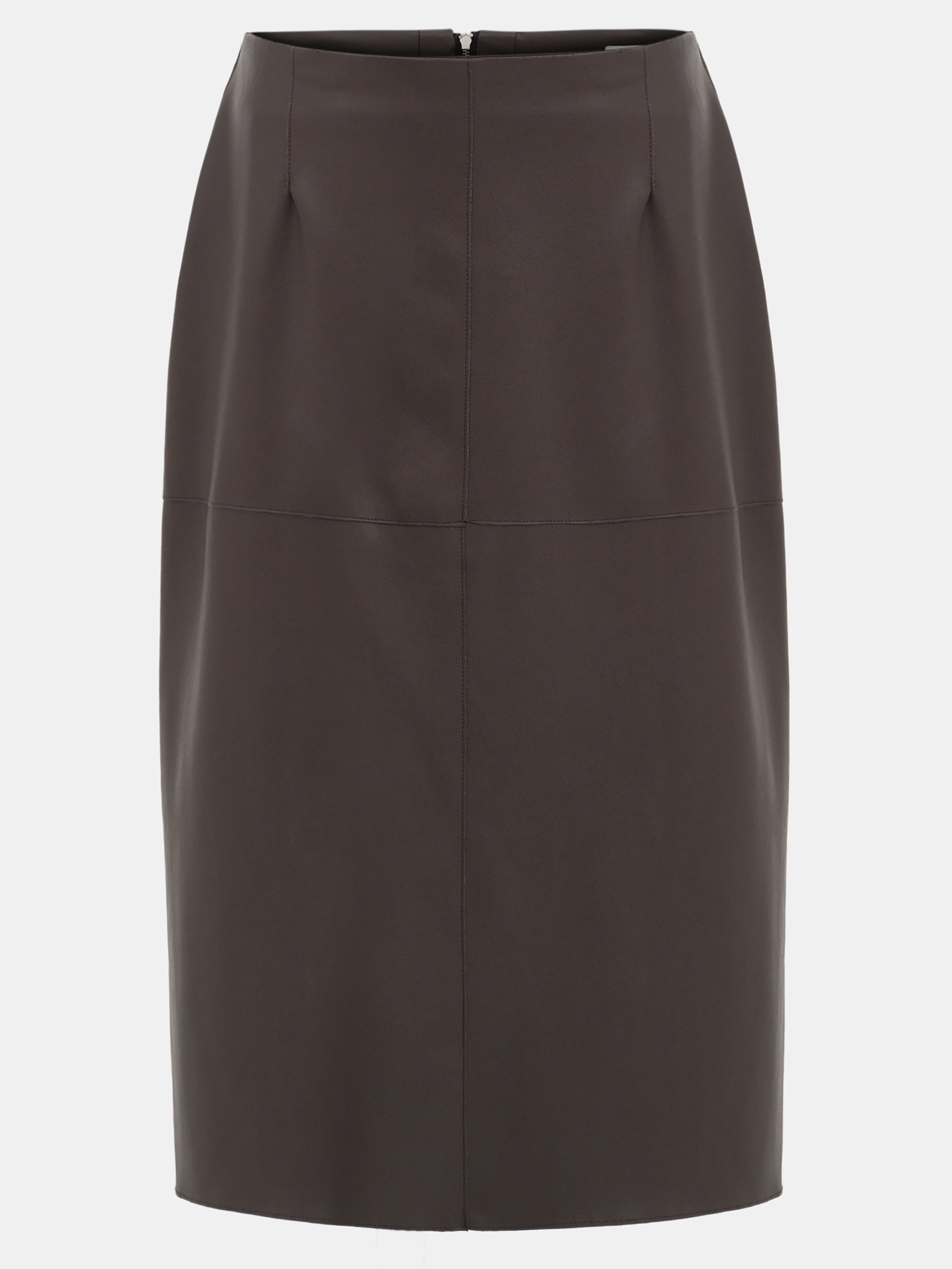 Paneled Faux Leather Skirt, Brown