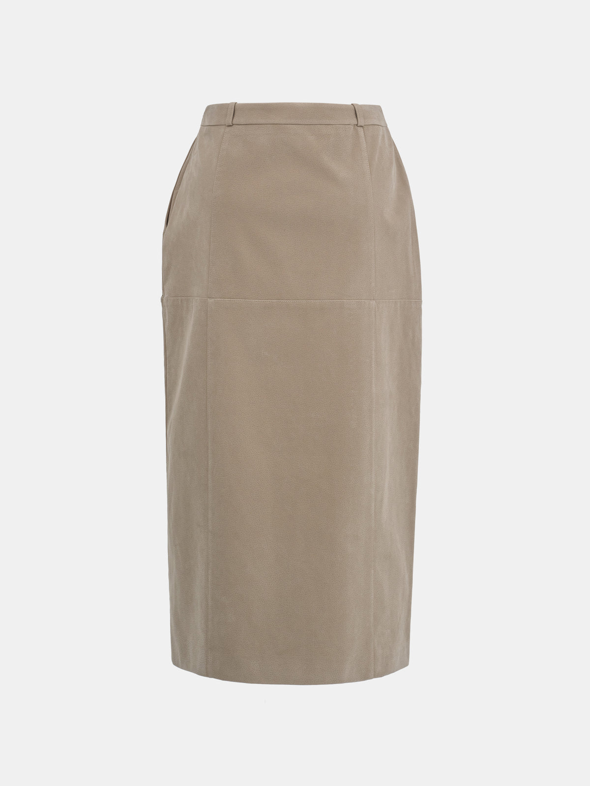 Idaho Suede Effect Midi Skirt, Beige