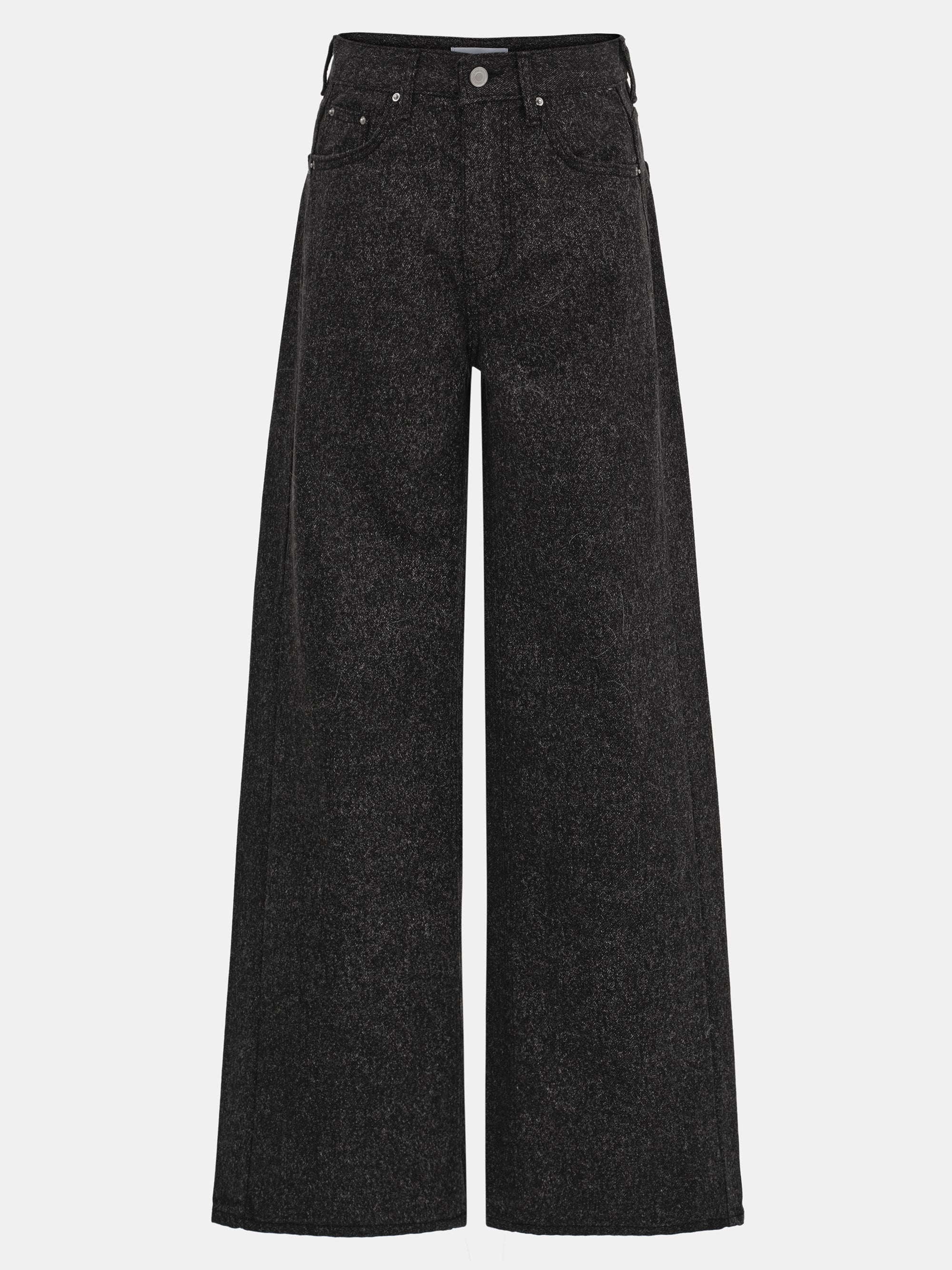 Heathered Loose Jeans, Black