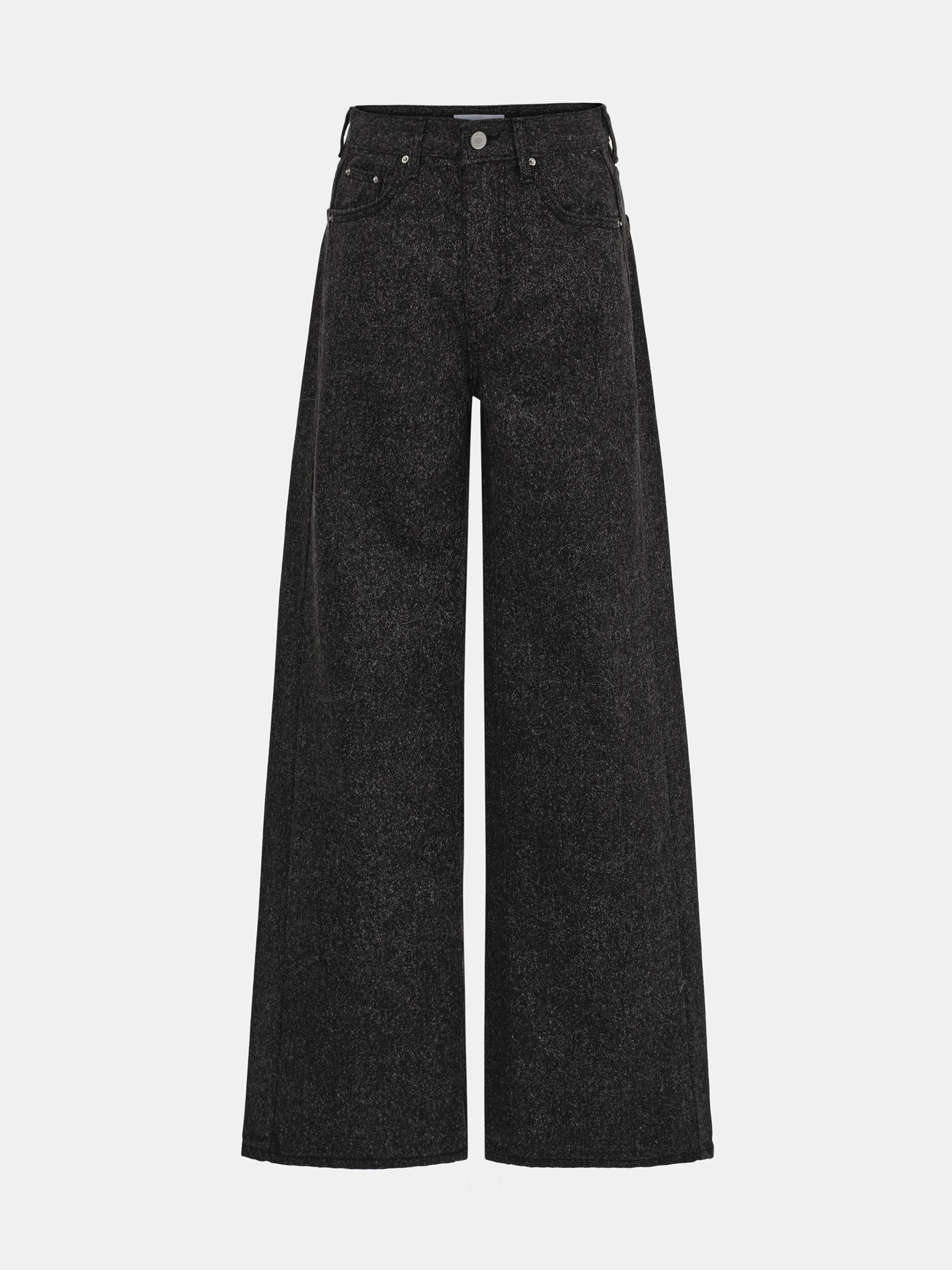 Heathered Loose Jeans, Black