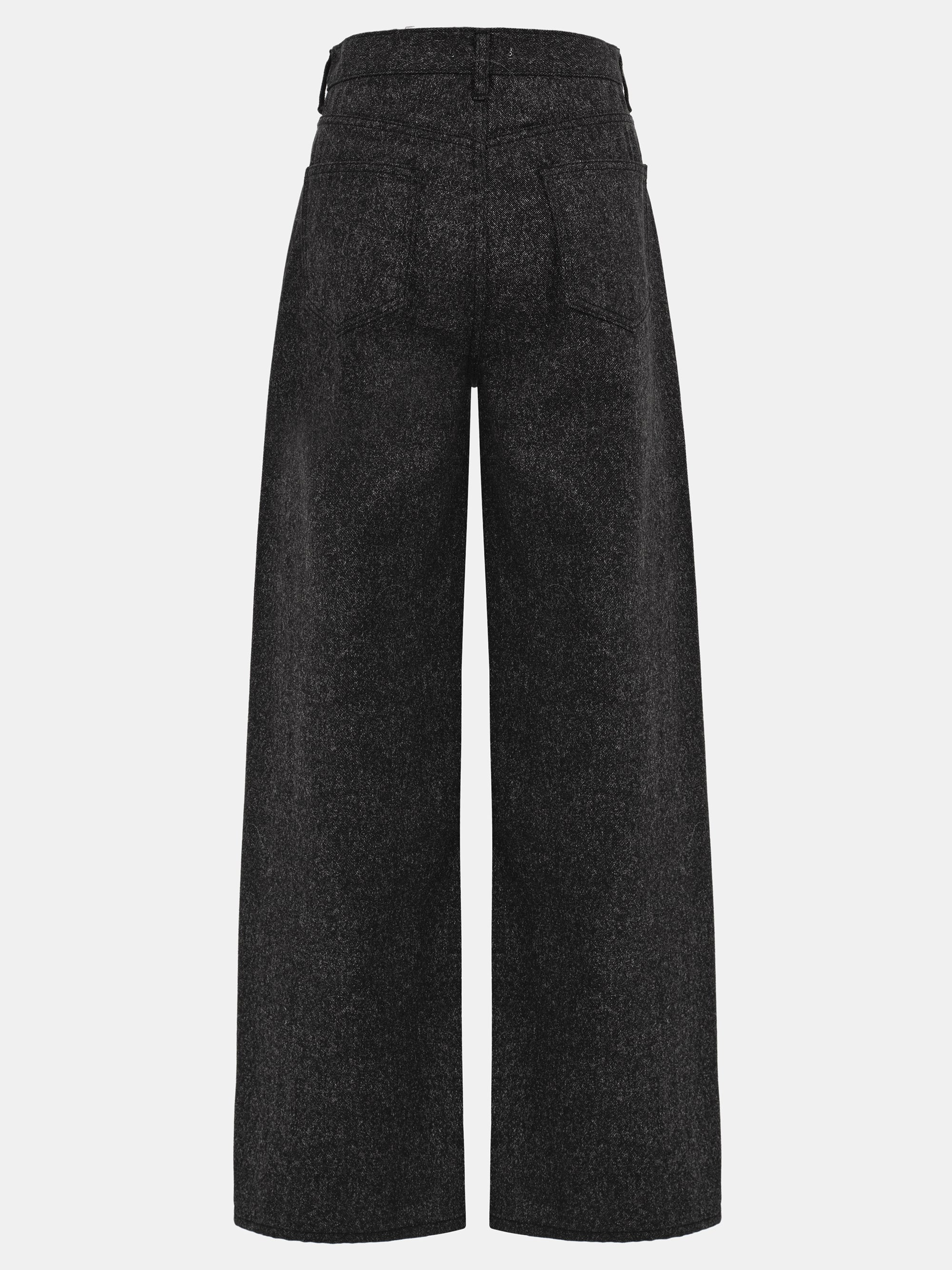 Heathered Loose Jeans, Black