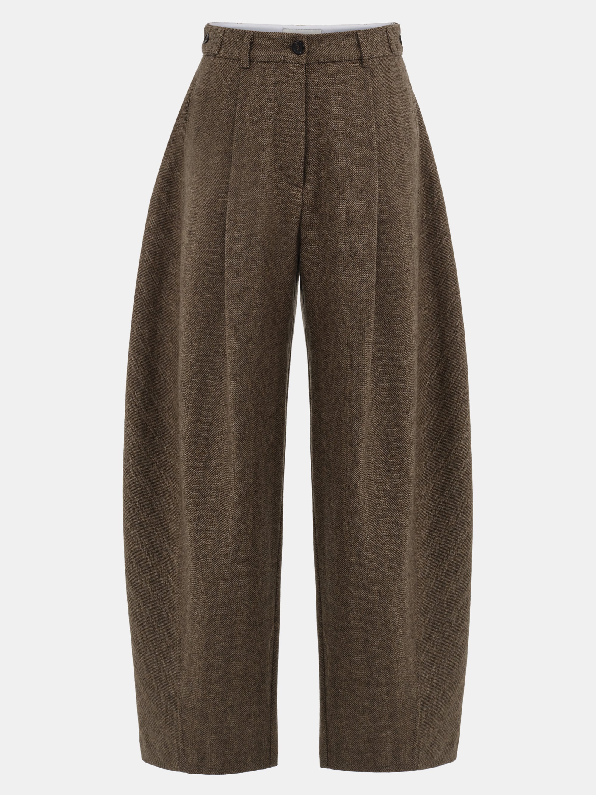Herringbone Tuck Trousers, Brown