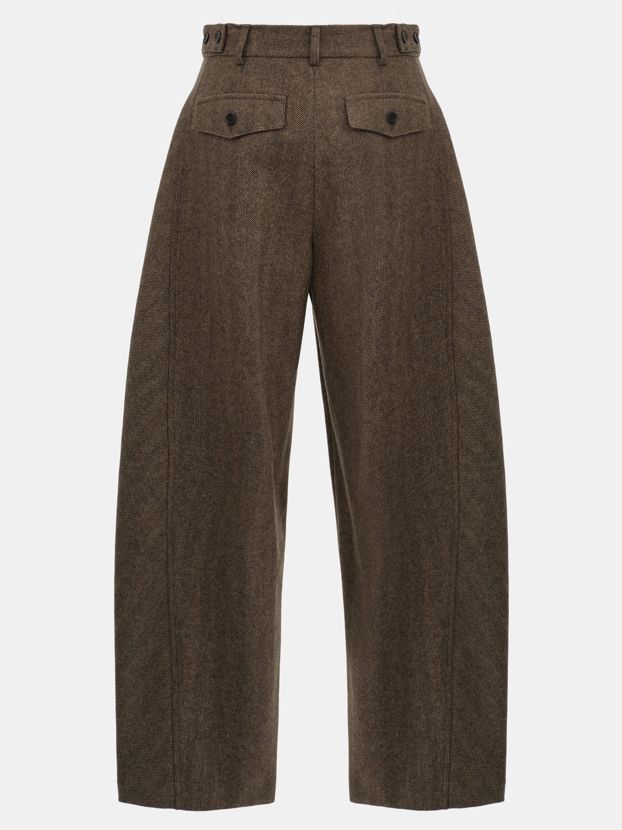 Herringbone Tuck Trousers, Brown