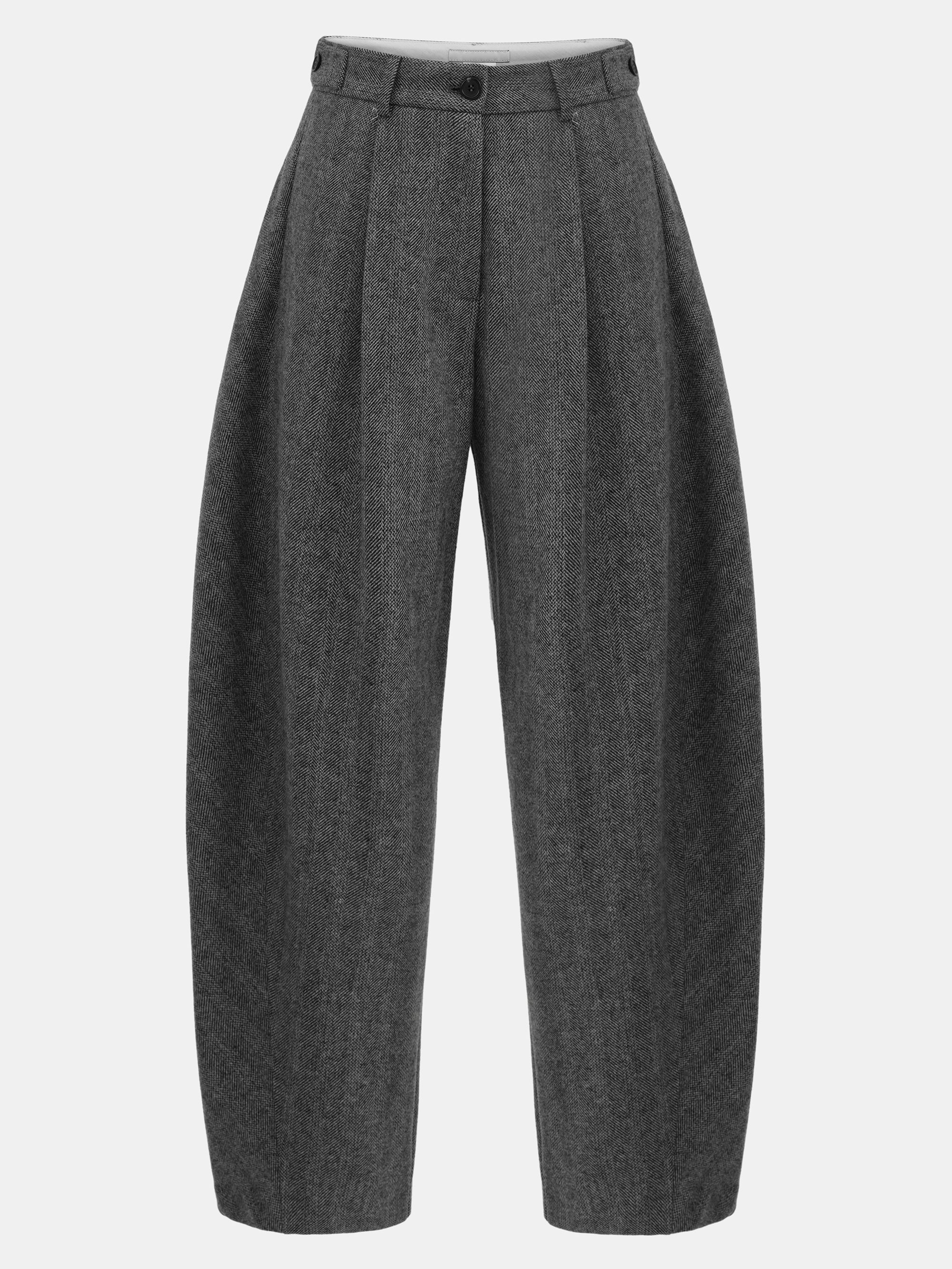 Herringbone Tuck Trousers, Charcoal