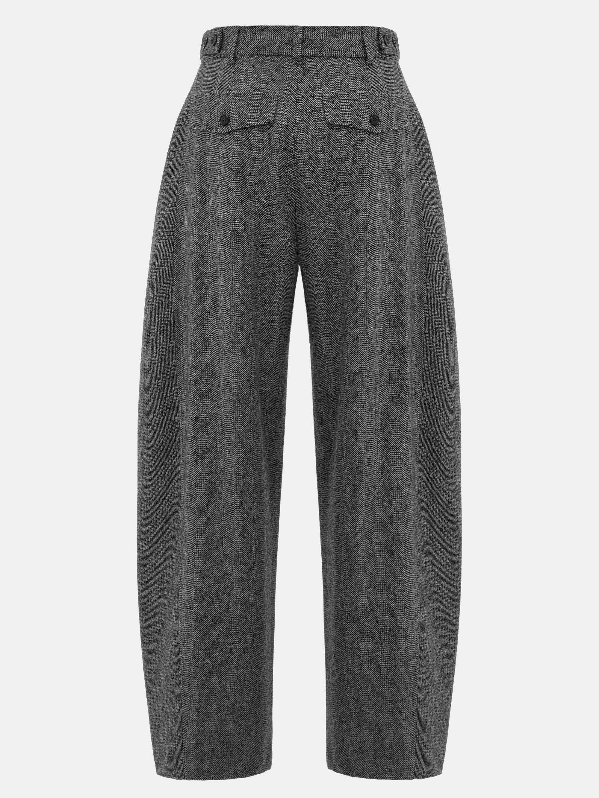 Herringbone Tuck Trousers, Charcoal