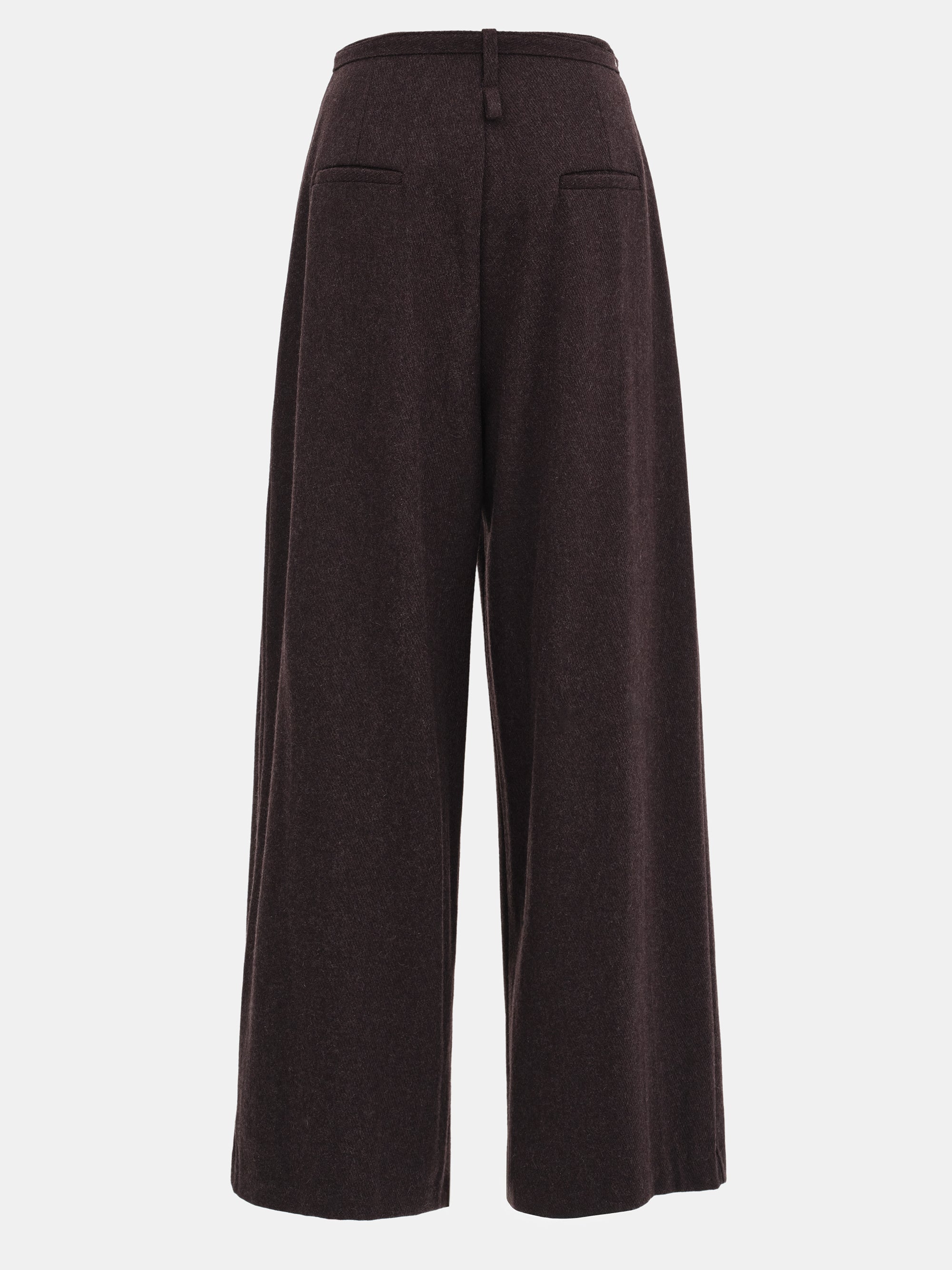Belted Wool Trousers, Brown