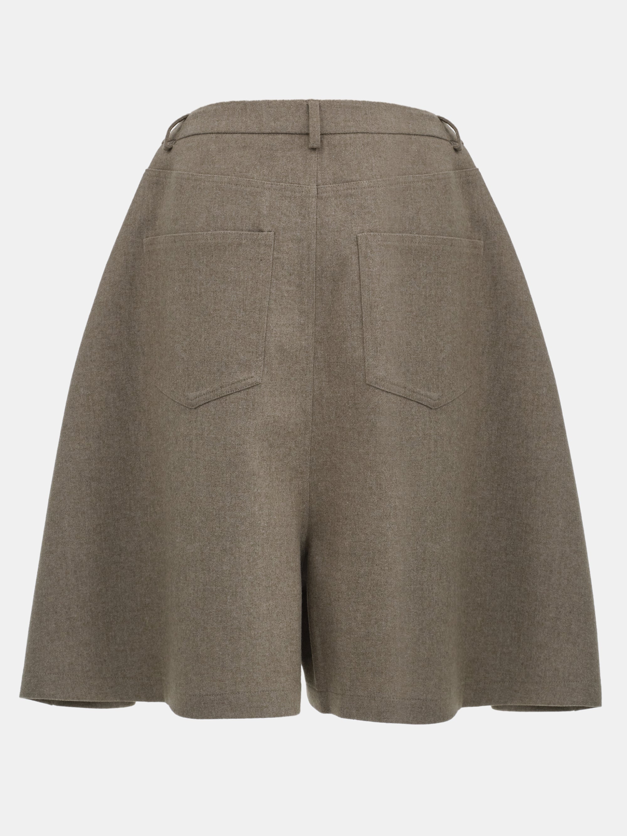 Wide Bermuda Shorts, Beige