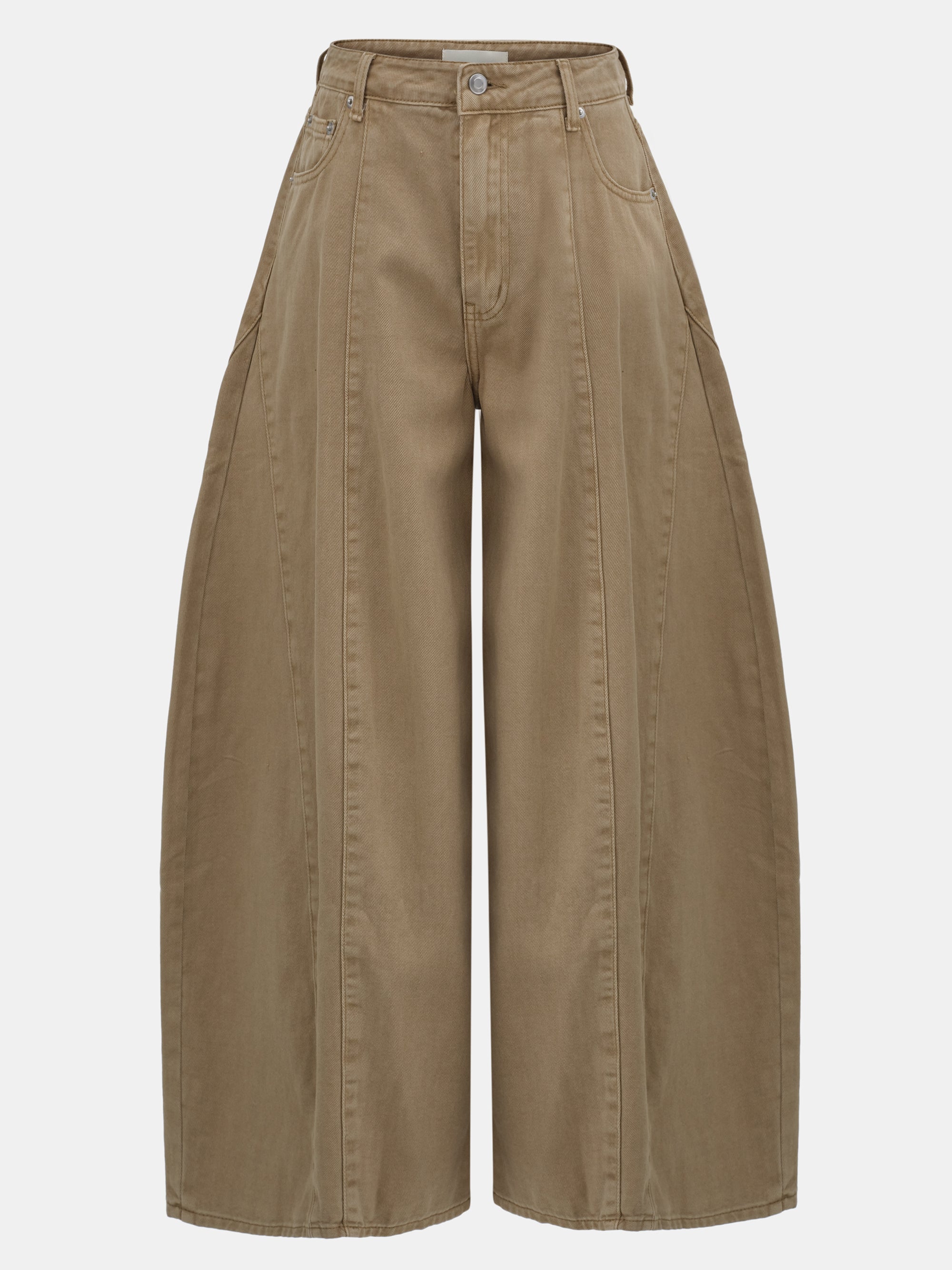 Wide Paneled Jeans, Beige